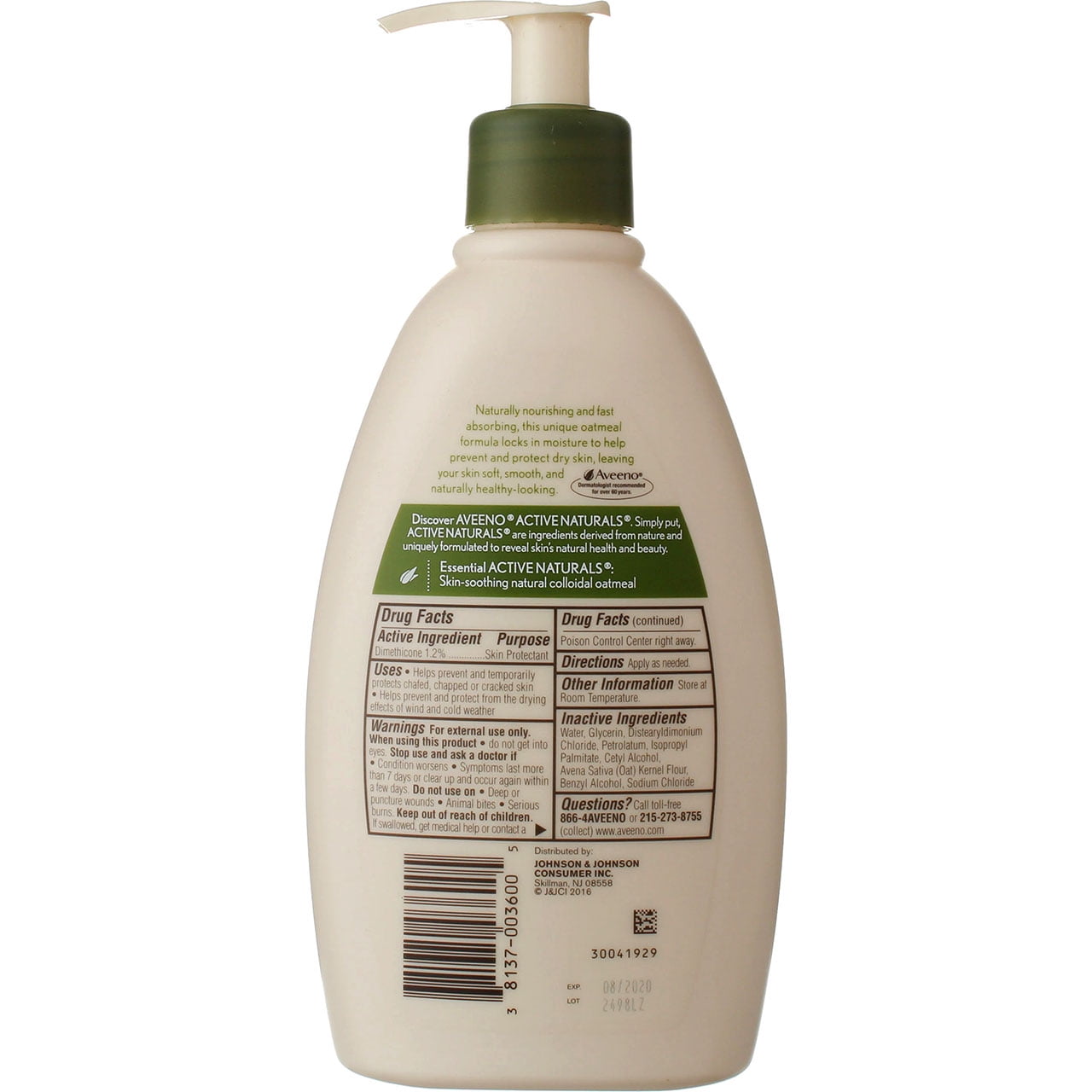AVEENO Active Naturals Daily Moisturizing Lotion, Fragrance Free 12 oz (Pack of 2)