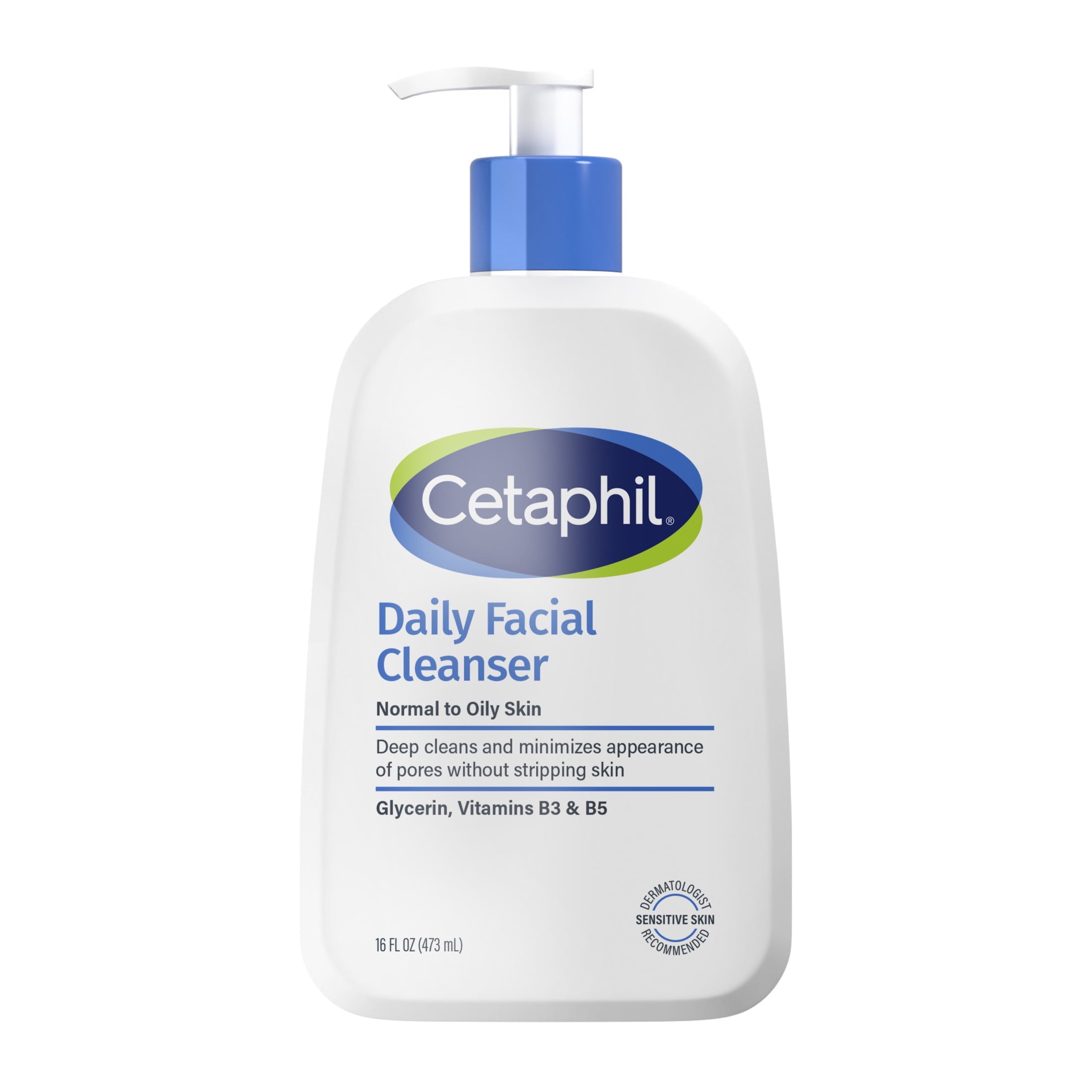 Cetaphil Daily Facial Cleanser Face Wash for Sensitive, Normal to Oily Skin, 16 oz