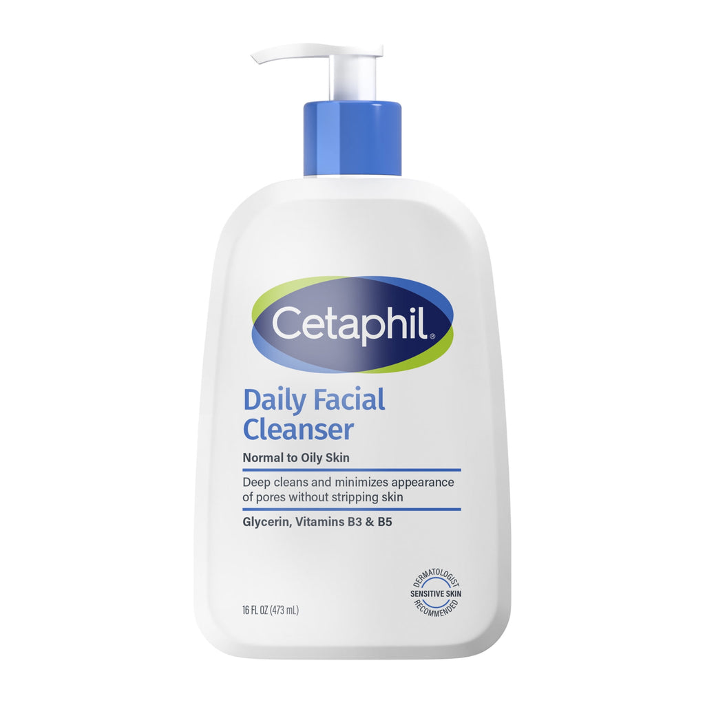 (2 pack) Cetaphil Daily Facial Cleanser Face Wash for Sensitive, Normal to Oily Skin, 16 oz