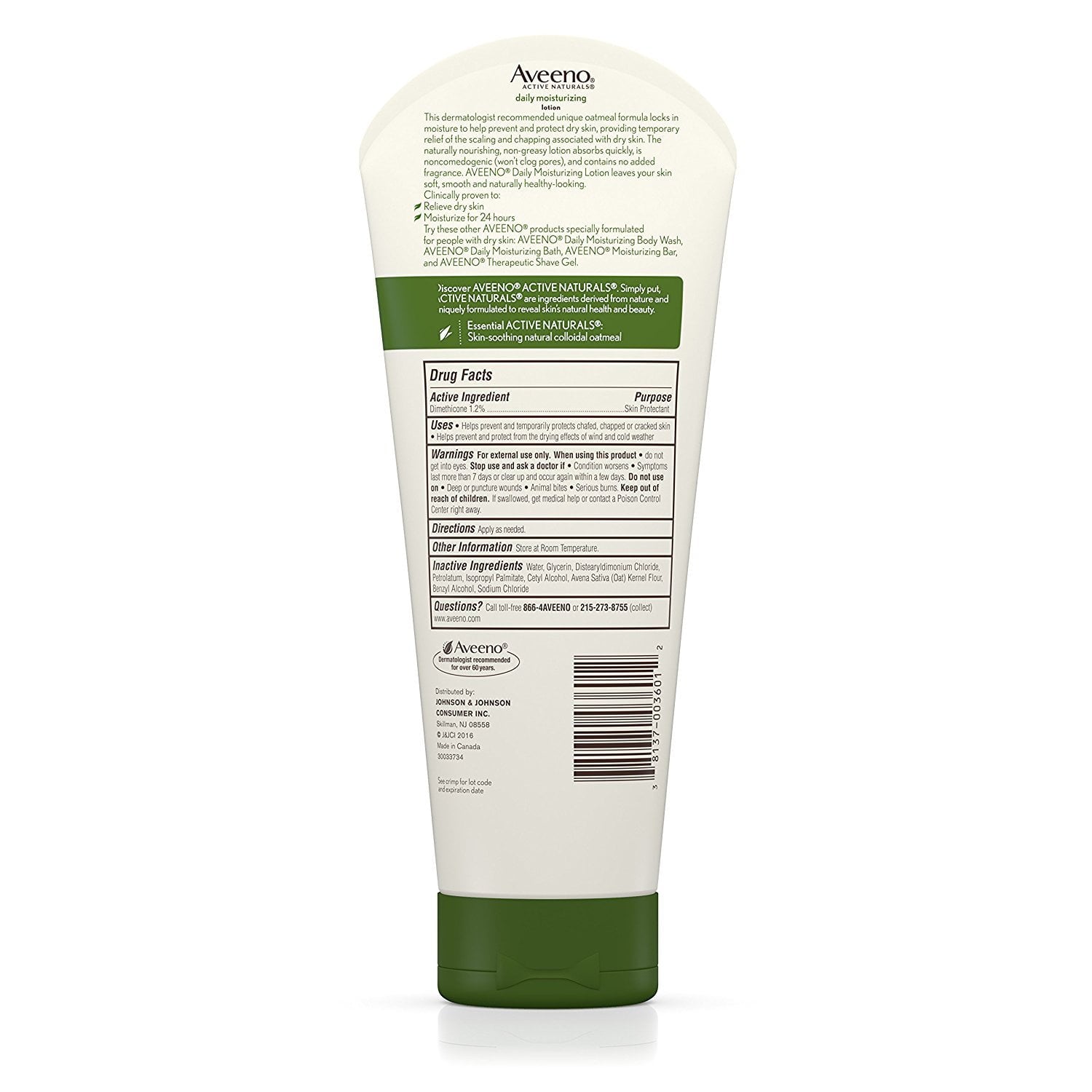 Aveeno Active Naturals Daily Moisturizing Lotion, Fragrance Free, 8 oz (3 Pack) (Bundle)