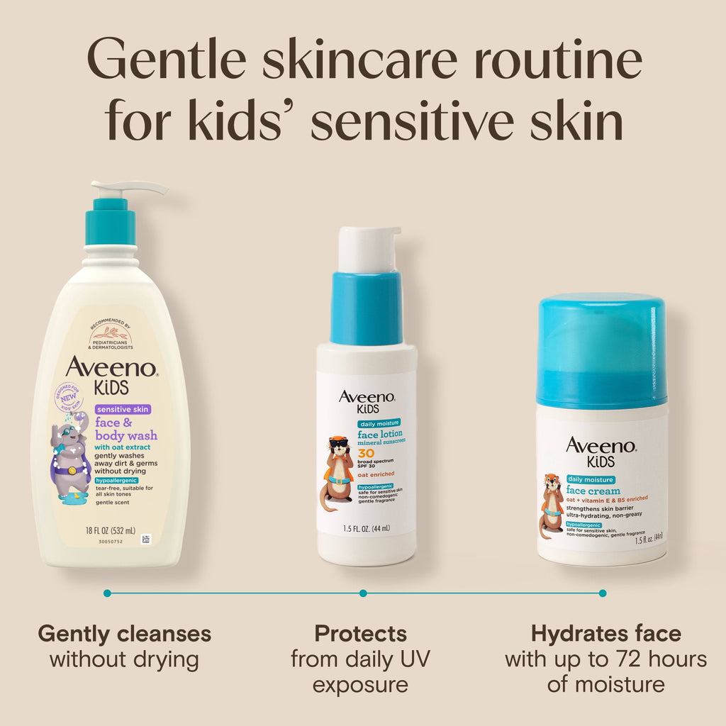 Aveeno Kids Daily Moisture Face Cream for Sensitive Skin, 1.5 oz