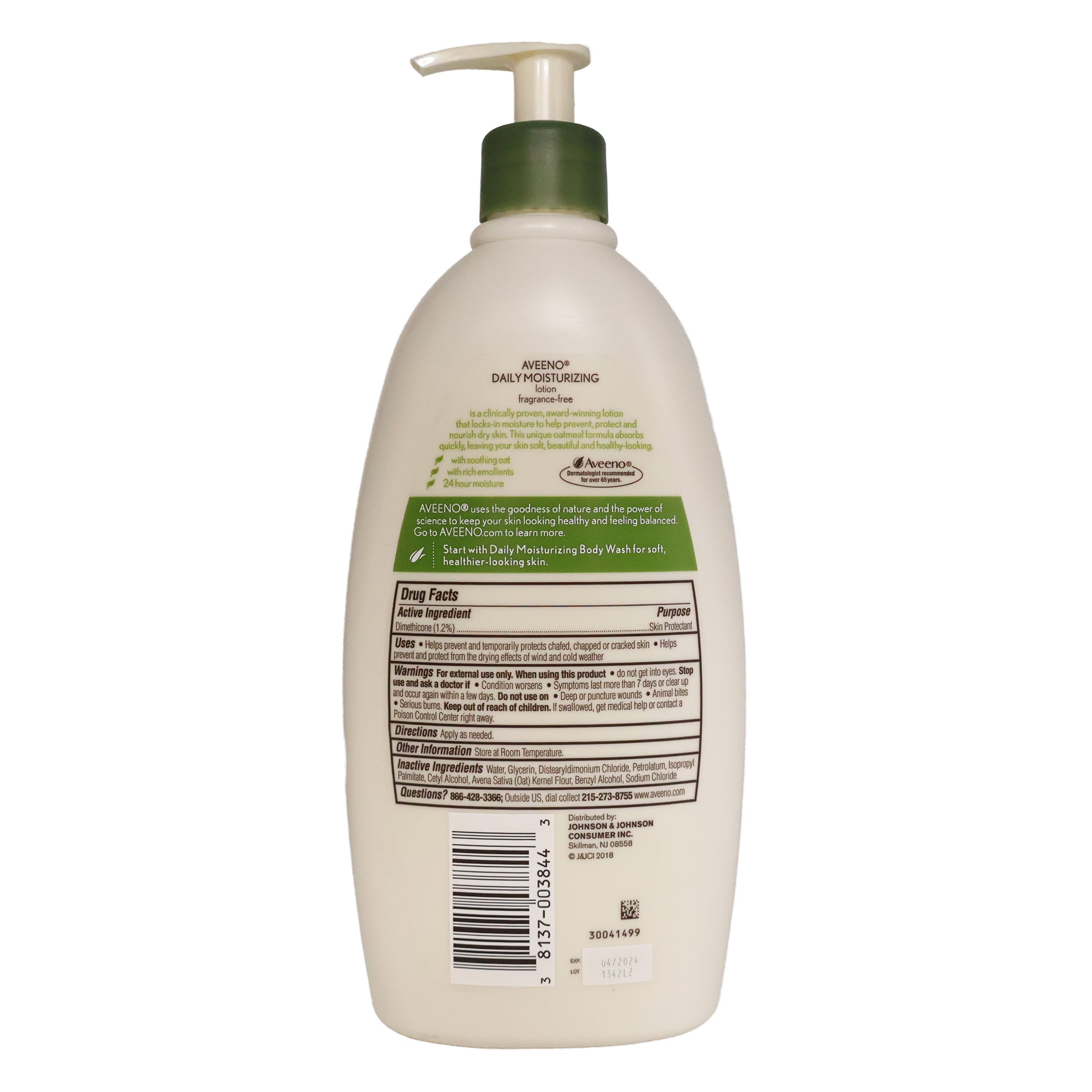 Aveeno Active Naturals Daily Moisturizing Lotion, Fragrance Free, 12 fl oz (Pack of 1)