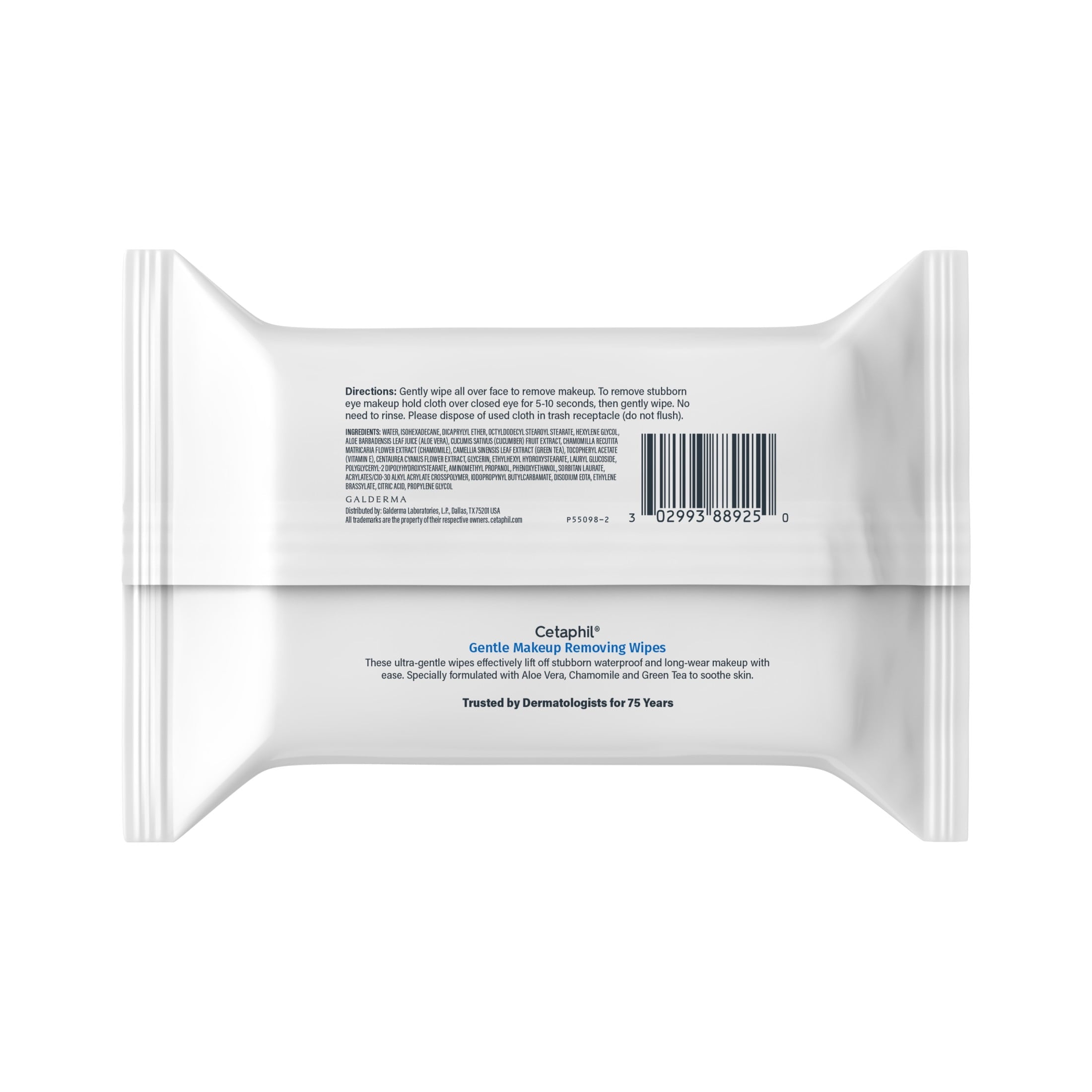 Cetaphil Gentle Makeup Remover Face Cleansing Wipes, Fragrance Free, 25 ct