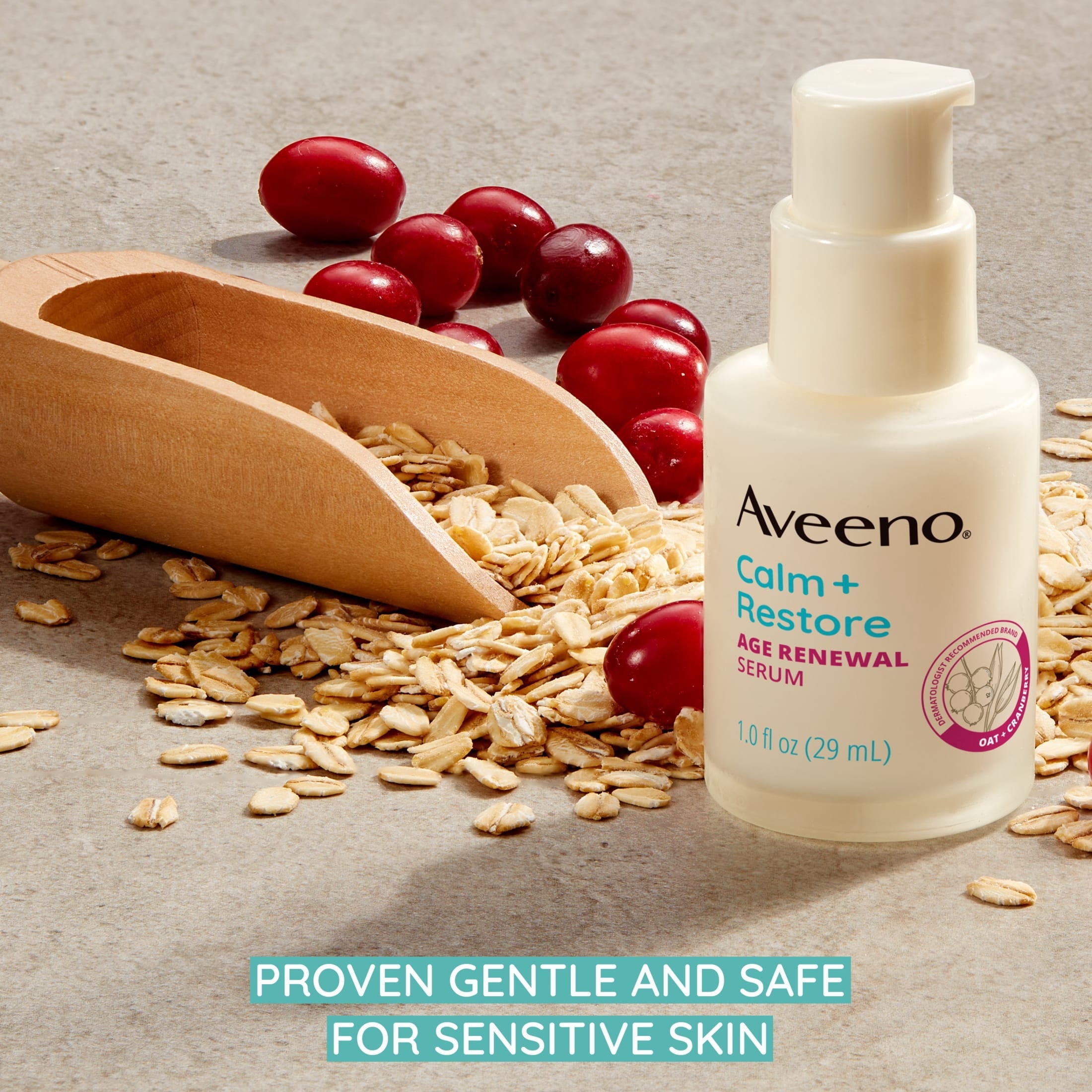 Aveeno Calm + Restore Age Renewal Anti Aging Face Serum, 1.0 fl. oz