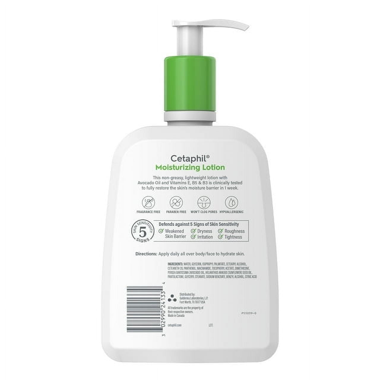 Cetaphil Moisturizing Lotion for All Skin Types, Hydrating Face and Body Lotion for Sensitive Skin, Fragrance Free Daily Moisturizer, 16 fl oz Bottle