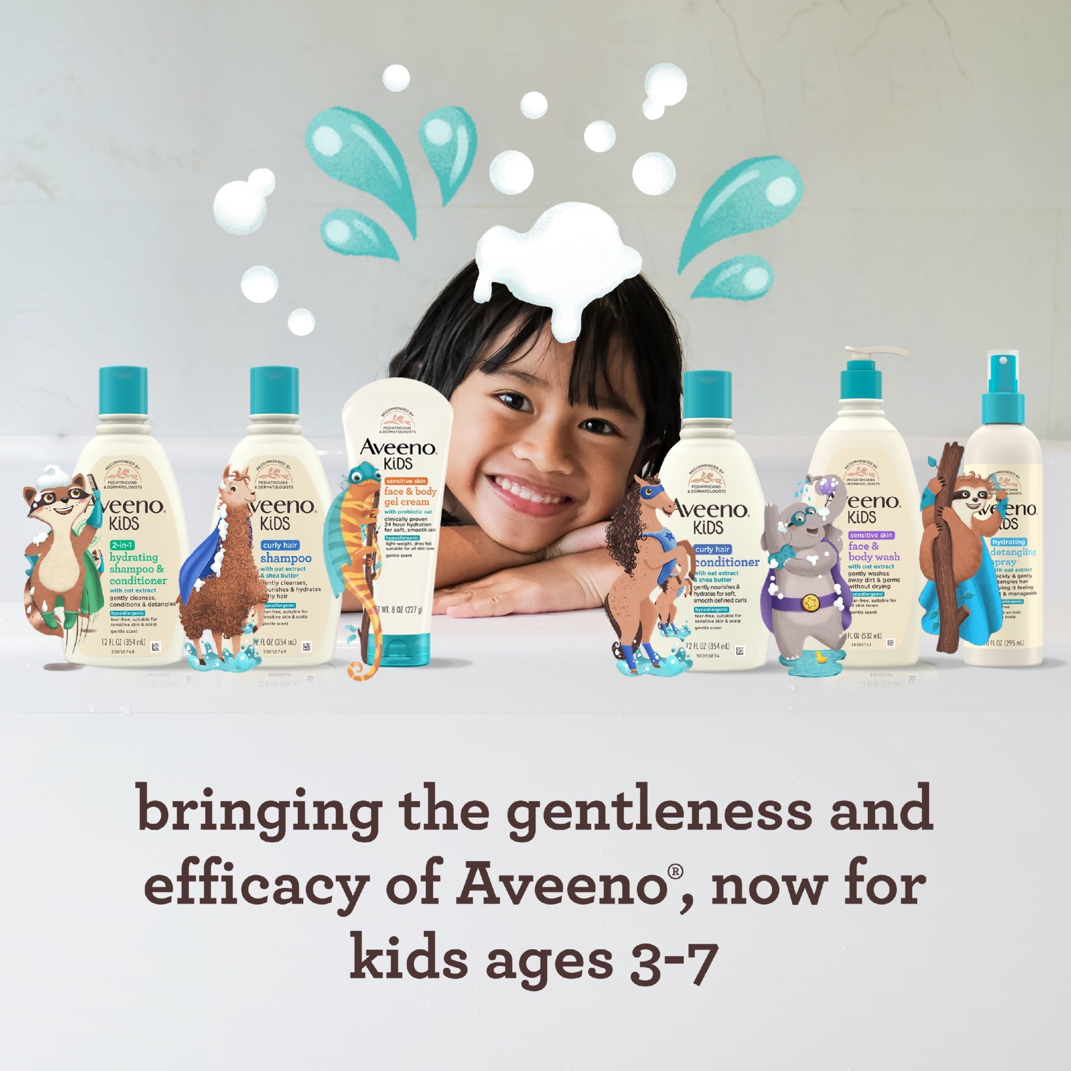 Aveeno Kids Face and Body Gel Cream Lotion for Sensitive Skin, 8 oz