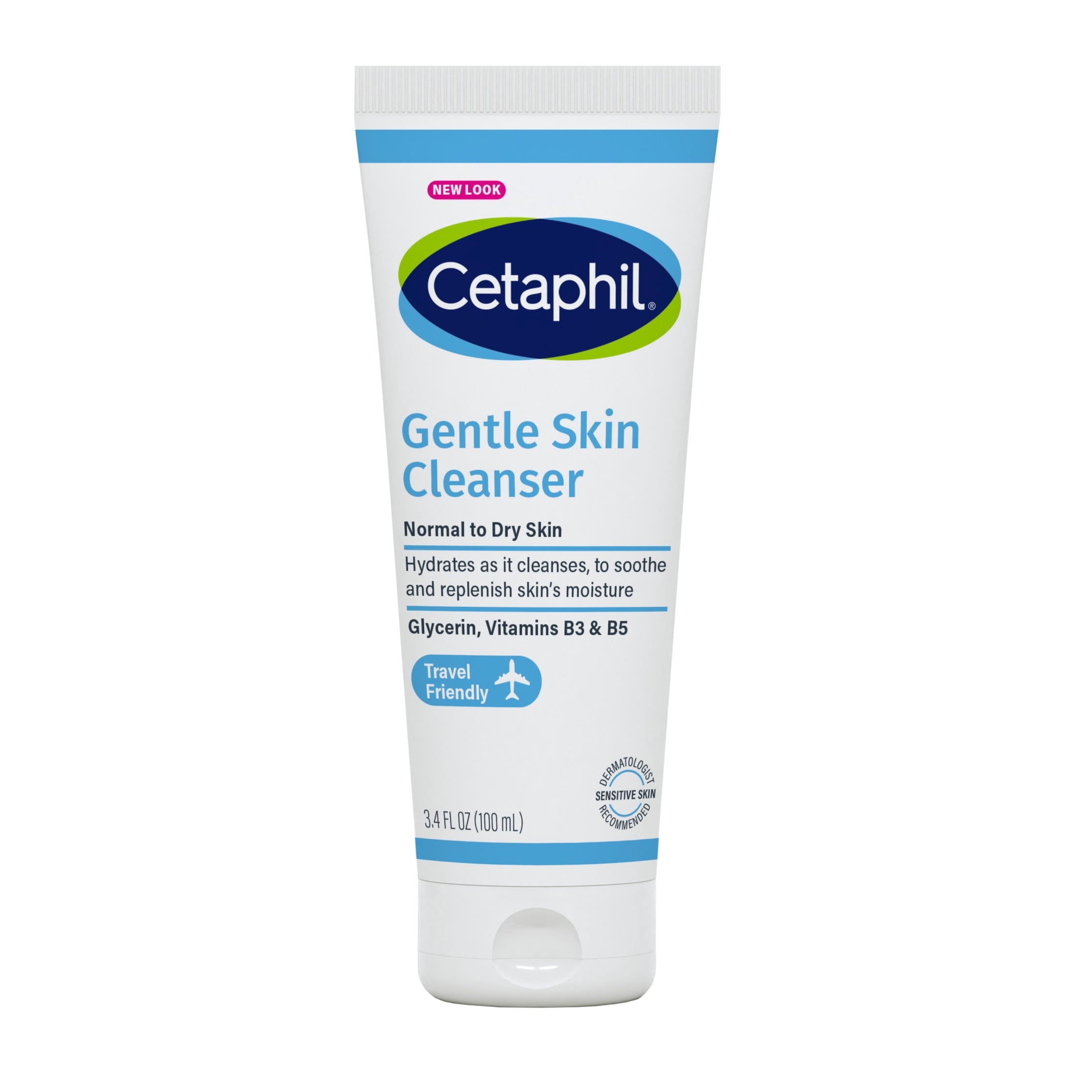 Cetaphil Travel Size Face Wash Hydrating Gentle Skin Cleanser for Dry to Normal Sensitive Skin, 3.4 fl oz