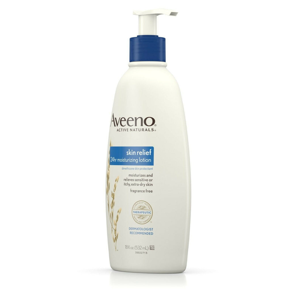 AVEENO Active Naturals Skin Relief 24 Hour Moisturizing Lotion, 18 Oz (Pack of 2)