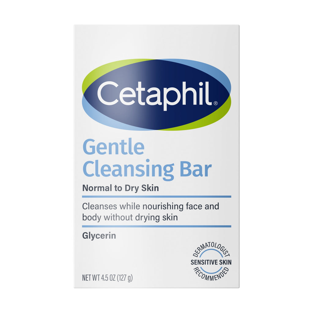 Cetaphil Gentle Cleansing Bar, 4.5 oz, Nourishing Cleansing Bar For Dry, Sensitive Skin