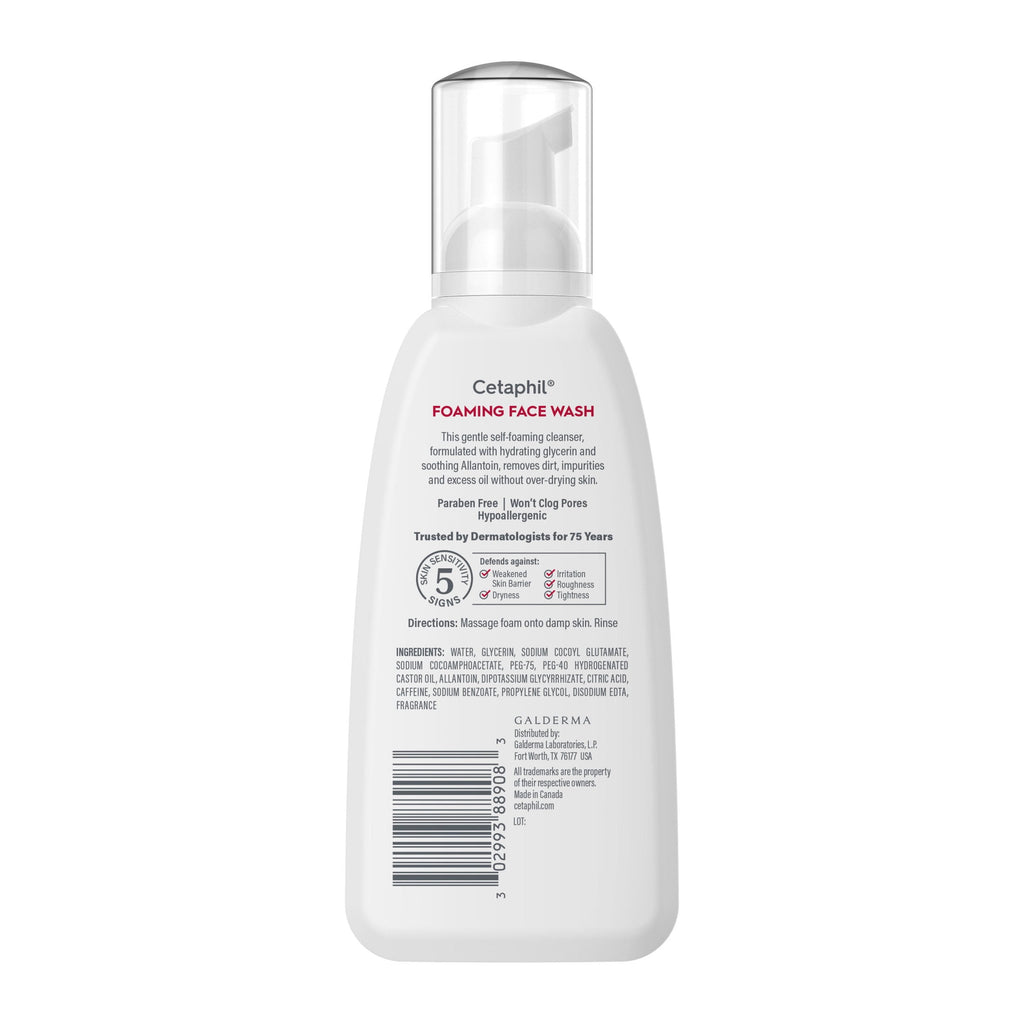 Cetaphil Foaming Face Wash Soothes Redness Prone Skin for Sensitive Skin, 8 oz