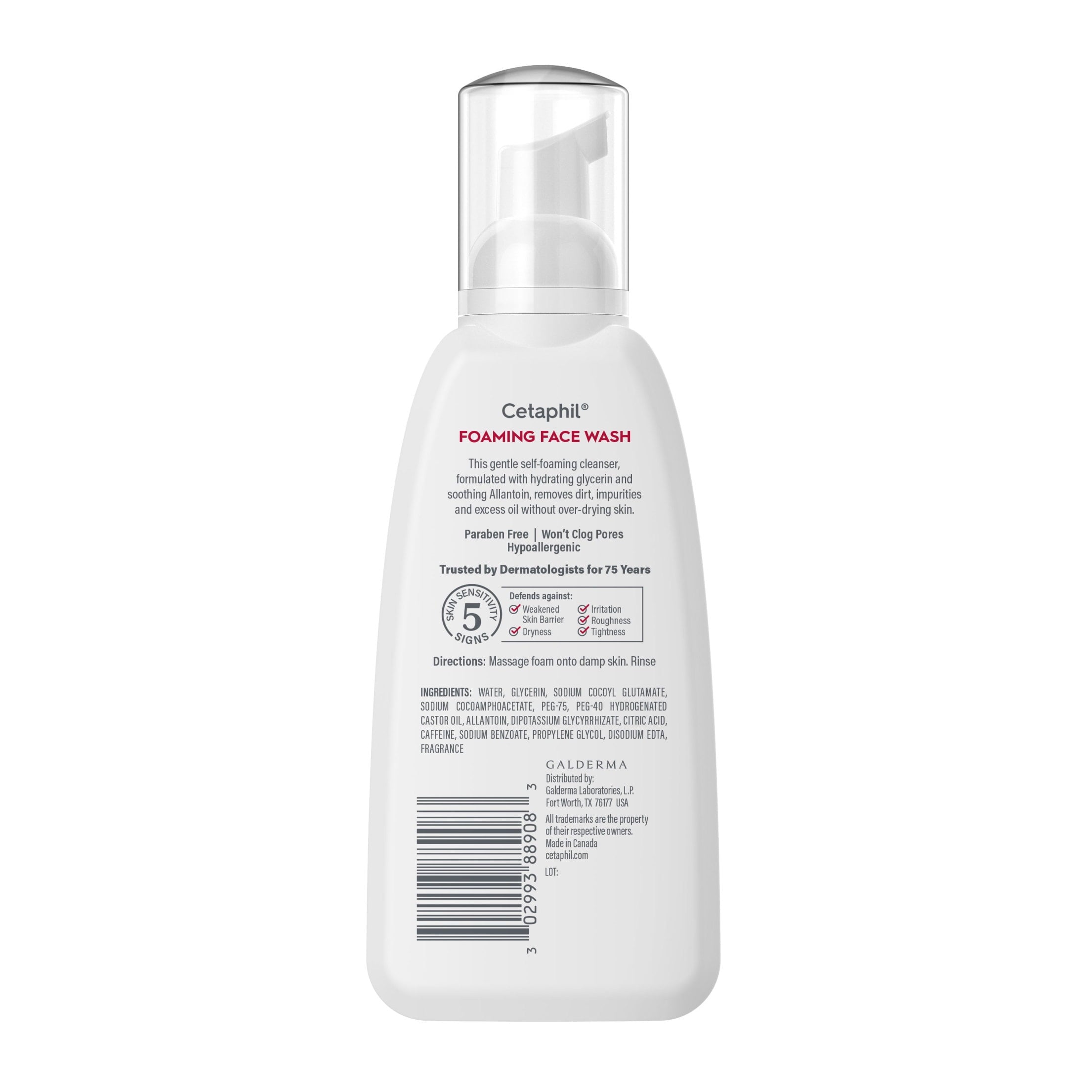 Cetaphil Foaming Face Wash Soothes Redness Prone Skin for Sensitive Skin, 8 oz