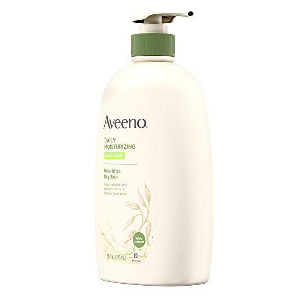 Aveeno Daily Moisturizing Body Wash, Body Wash For Dry Skin With Soothing Oat, Creamy Shower Cleanser, Gentle, Soap-Free And Dye-Free, Lightly Scented Body Wash, 33 Fl Oz