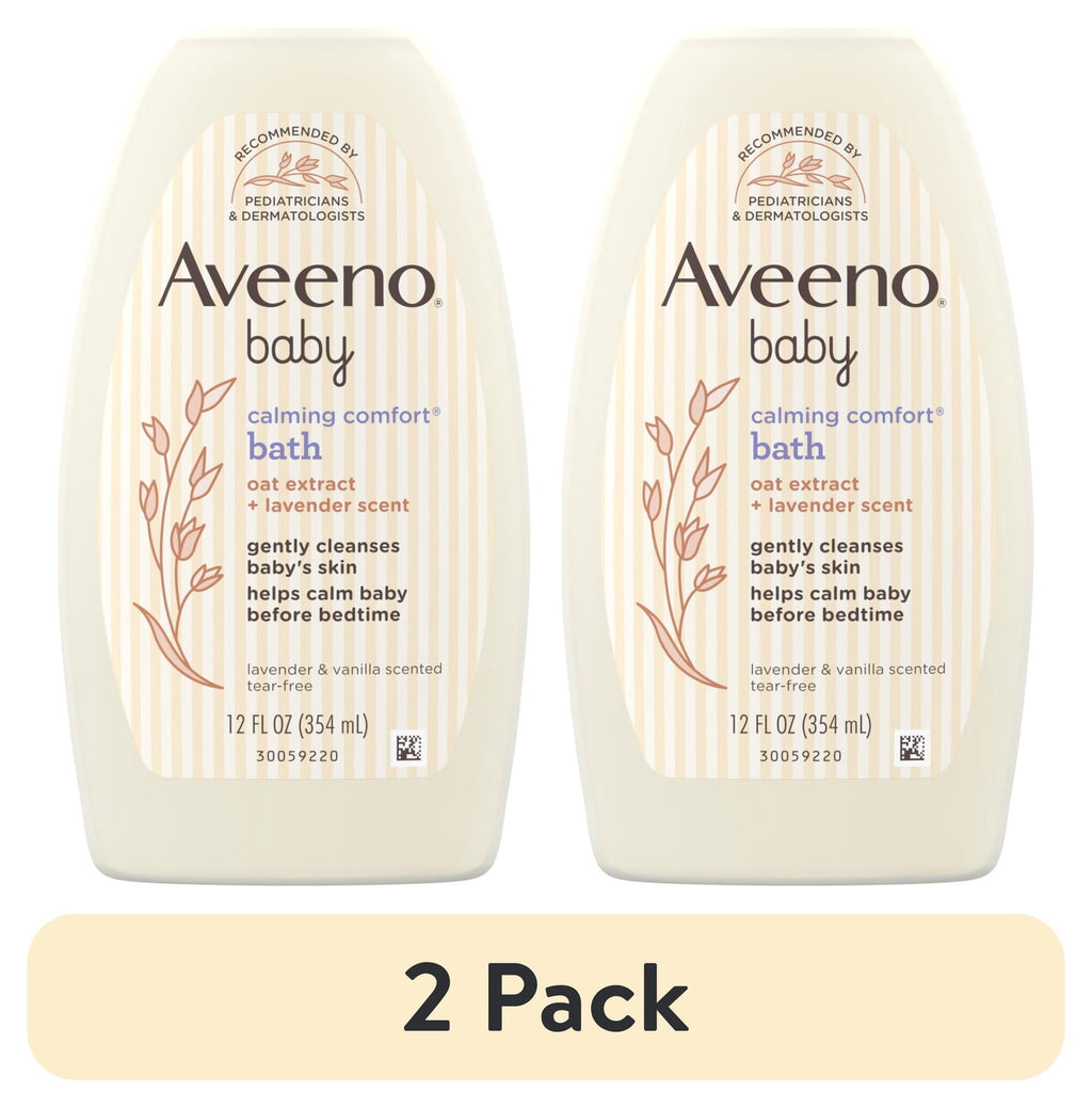 (2 pack) Aveeno Baby Calming Comfort Bath & Wash, Lavender & Vanilla, 12 fl. oz