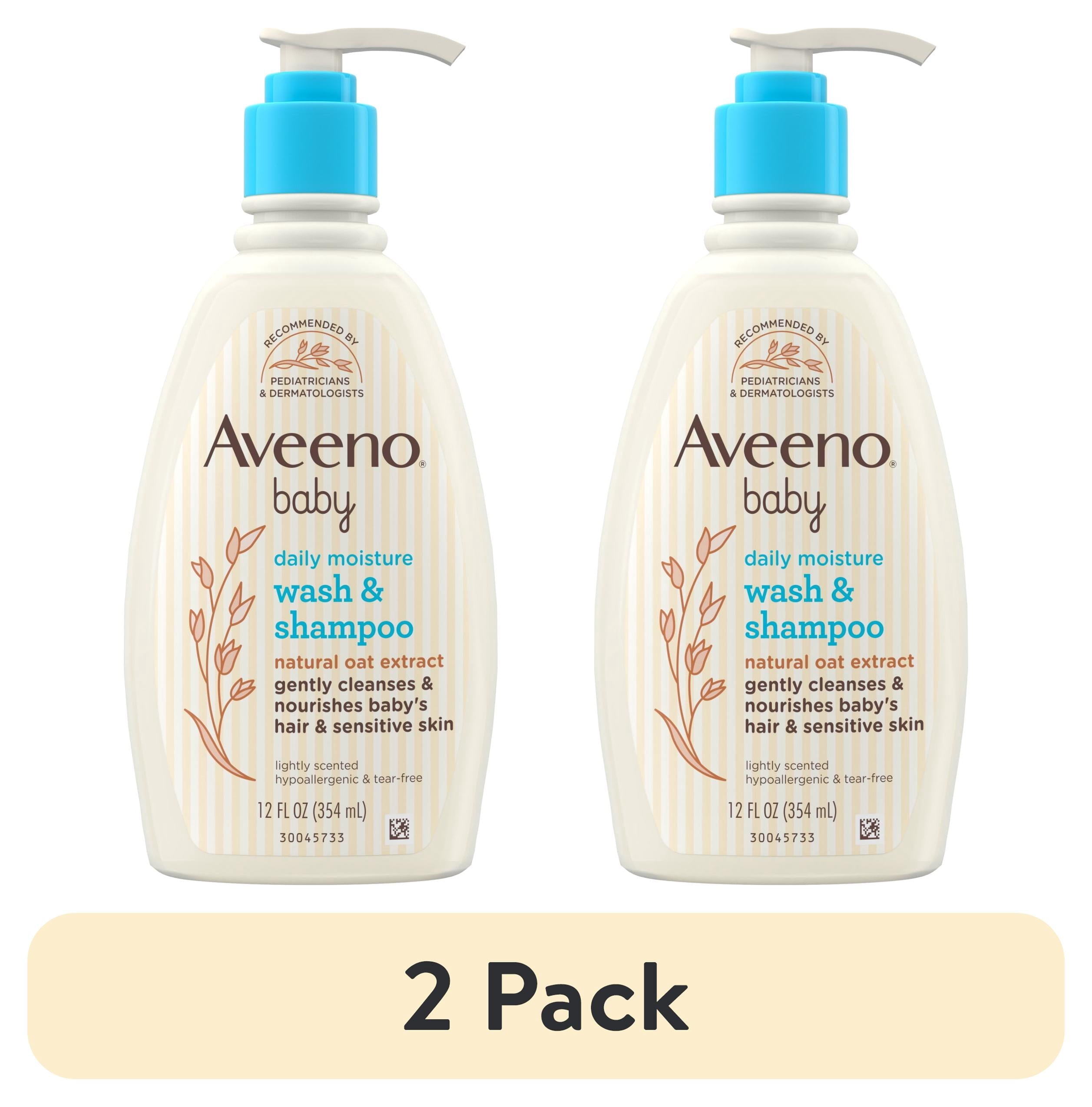 (2 pack) Aveeno Baby Daily Moisture Body Wash & Shampoo, 12 Fl oz