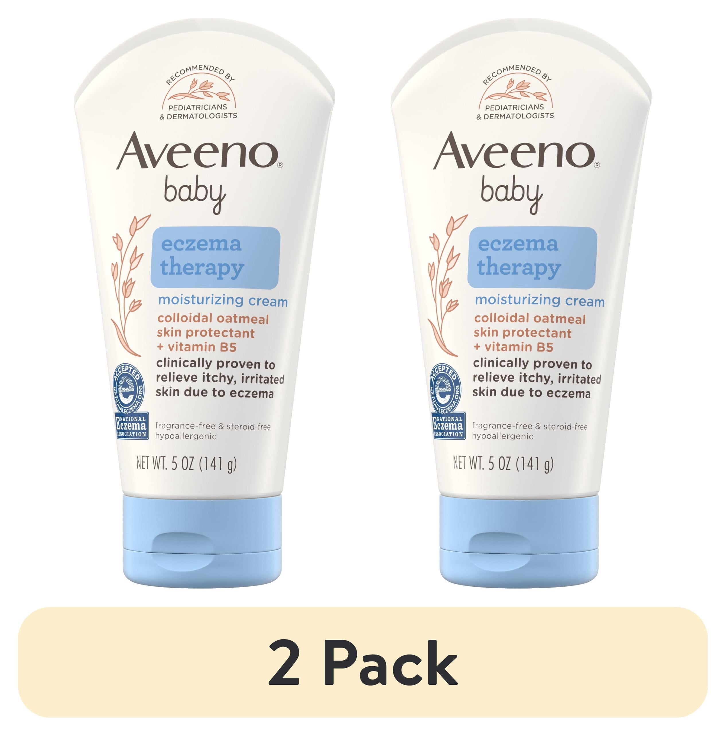 (2 pack) Aveeno Baby Eczema Therapy Moisturizing Cream Body Lotion with Oatmeal, 5 oz