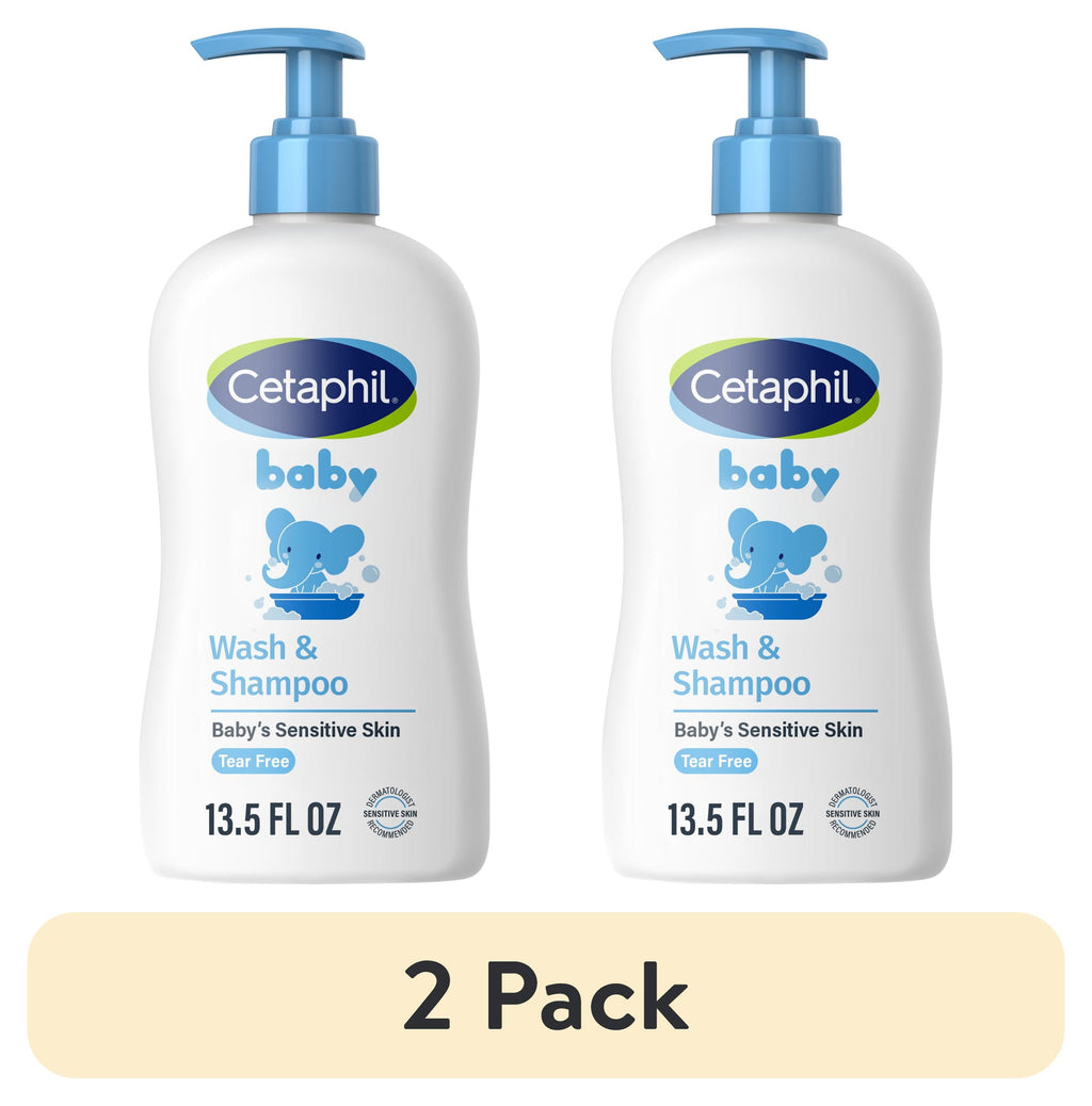 (2 pack) Cetaphil Baby Moisturizing Shampoo and Body Wash with Aloe Vera&nbsp;and Natural Calendula, 13.5 fl oz