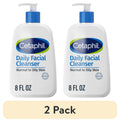 (2 pack) Cetaphil Daily Facial Cleanser Face Wash for Sensitive, Normal to Oily Skin, 8 oz