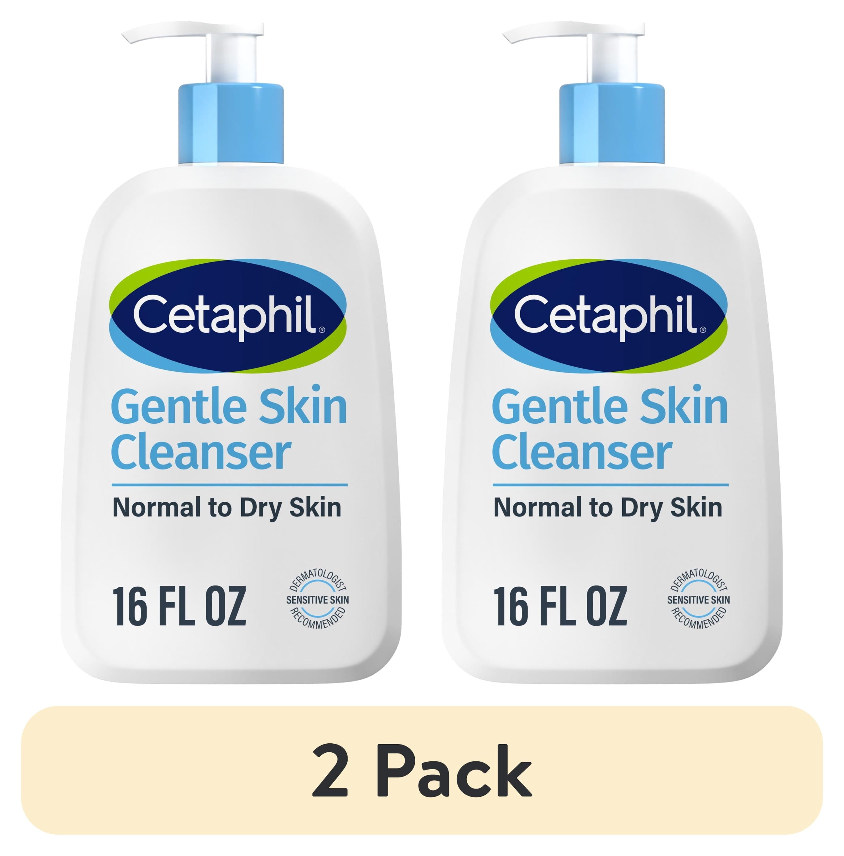 (2 pack) Cetaphil Face Wash Hydrating Gentle Skin Cleanser for Dry to Normal Sensitive Skin, 16 oz