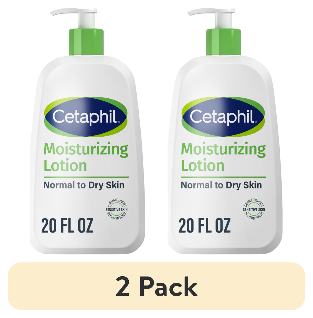 (2 pack) Cetaphil Moisturizing Lotion for Normal to Dry Skin, Hydrating Fragrance Free, 20 fl oz