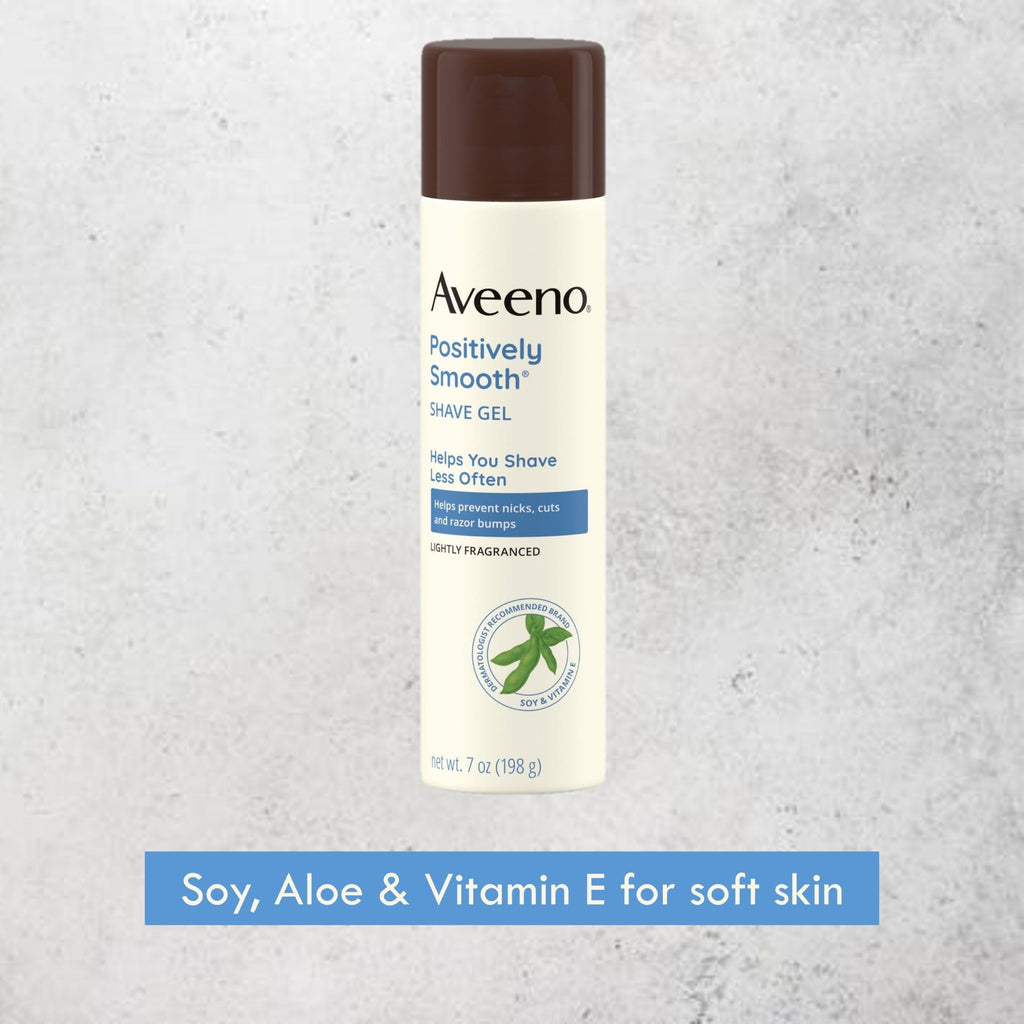Aveeno Positively Smooth Moisturizing Shave Gel + Vitamin E, 2 x 7 oz