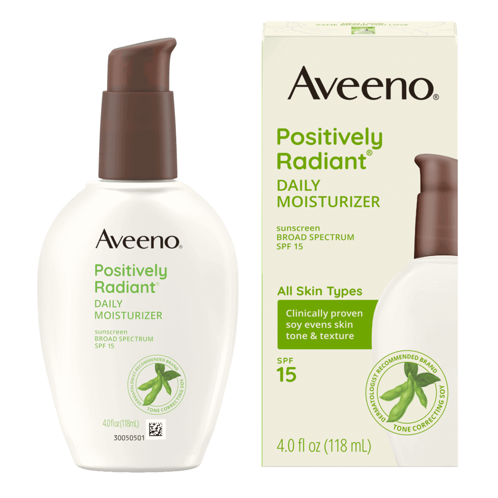 (2 pack) Aveeno Positively Radiant Daily Face Moisturizer SPF 15, Skin Care, 4 fl. oz