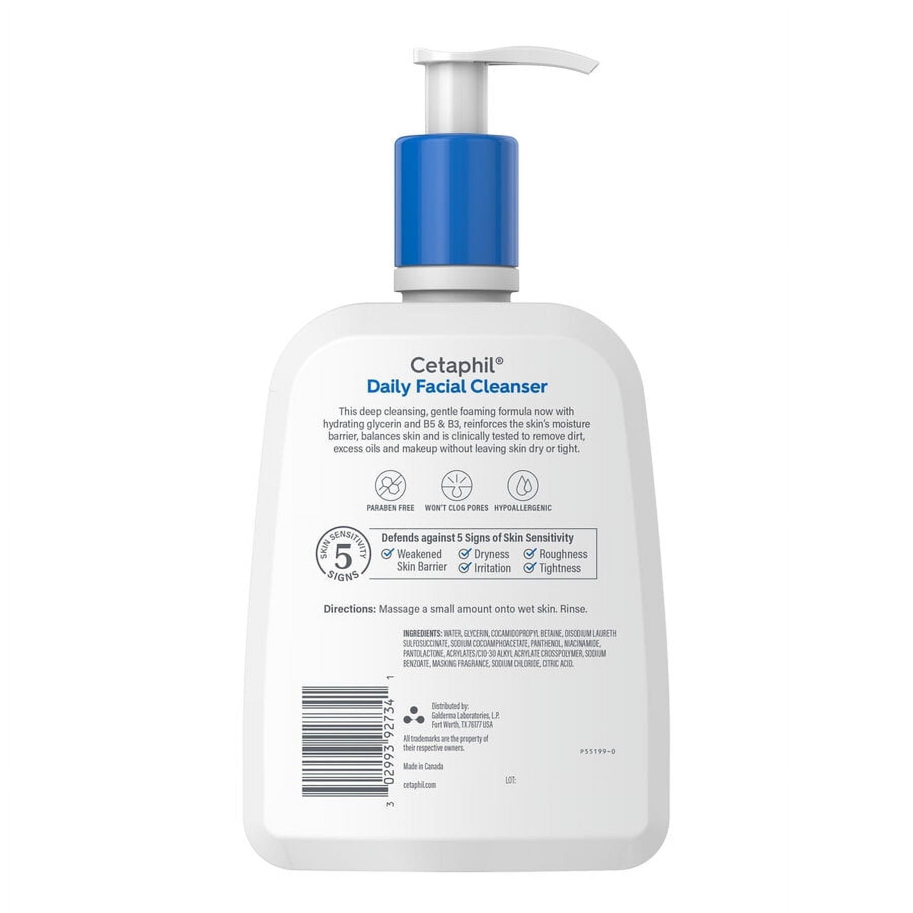 Cetaphil Daily Facial Cleanser Gentle Foaming Soap, 16 oz, 3 Pack