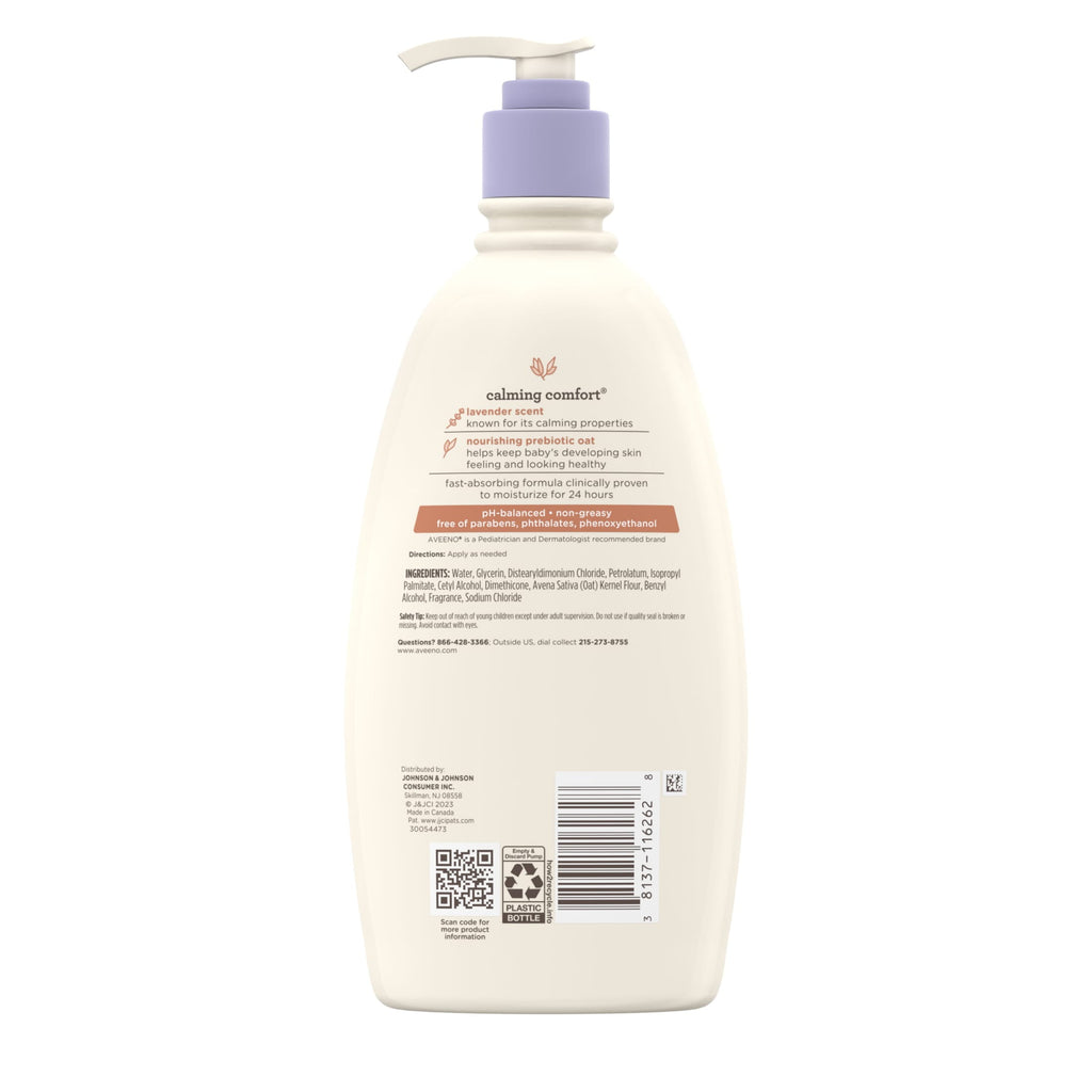 Aveeno Baby Calming Comfort Moisturizing Bedtime Body Lotion for Baby and Toddler, 18 fl oz