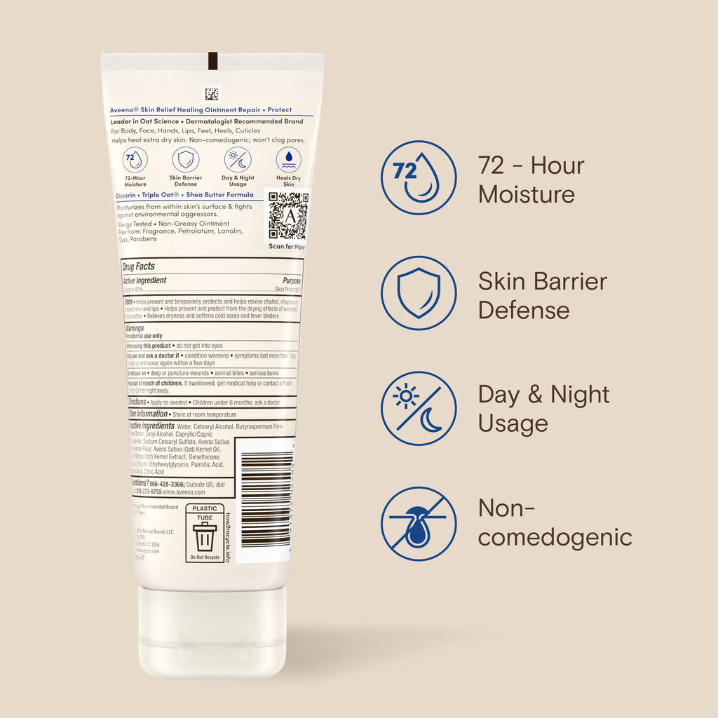 Aveeno Skin Relief Healing Ointment for Body & Face 7.2 oz