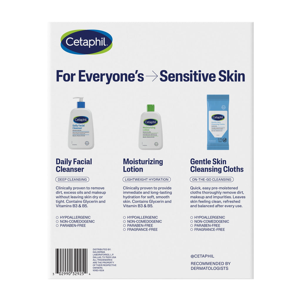 Cetaphil Healthy Skin Essentials Kit, Daily Facial Cleanser & Moisturizing Lotion, 2 Piece Kit