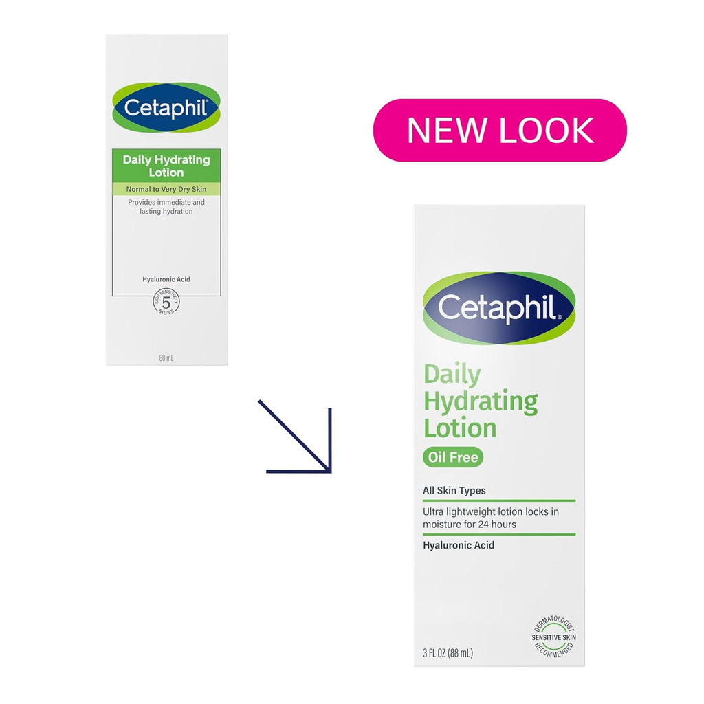 Cetaphil Daily Hydrating Lotion with Hyaluronic Acid, 3 Oz..