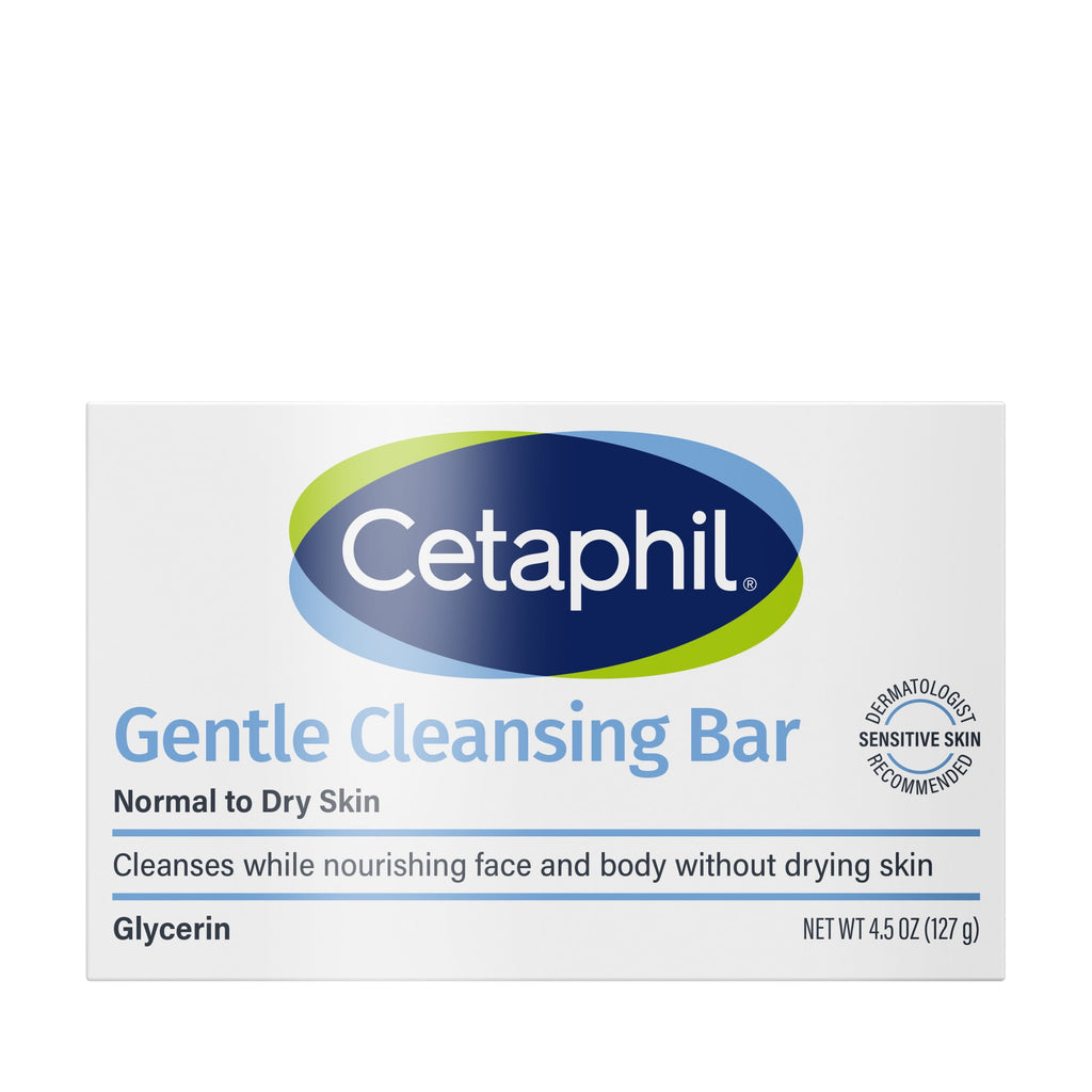 Cetaphil Gentle Cleansing Bar, 4.5 oz, Nourishing Cleansing Bar For Dry, Sensitive Skin