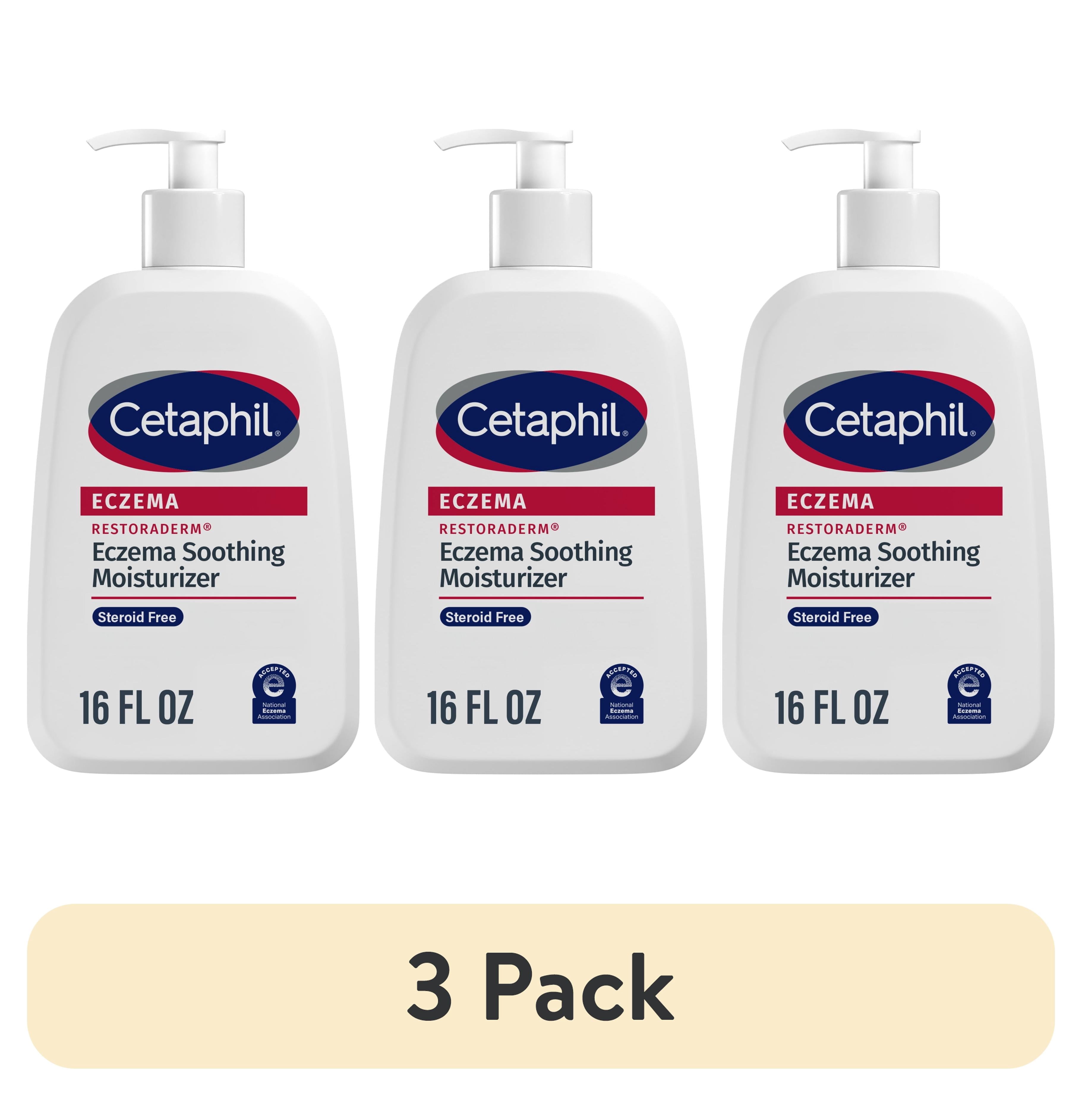 (3 pack) Cetaphil Eczema Restoraderm Soothing Moisturizer for Dry Itchy Skin, Unscented, 16 fl oz