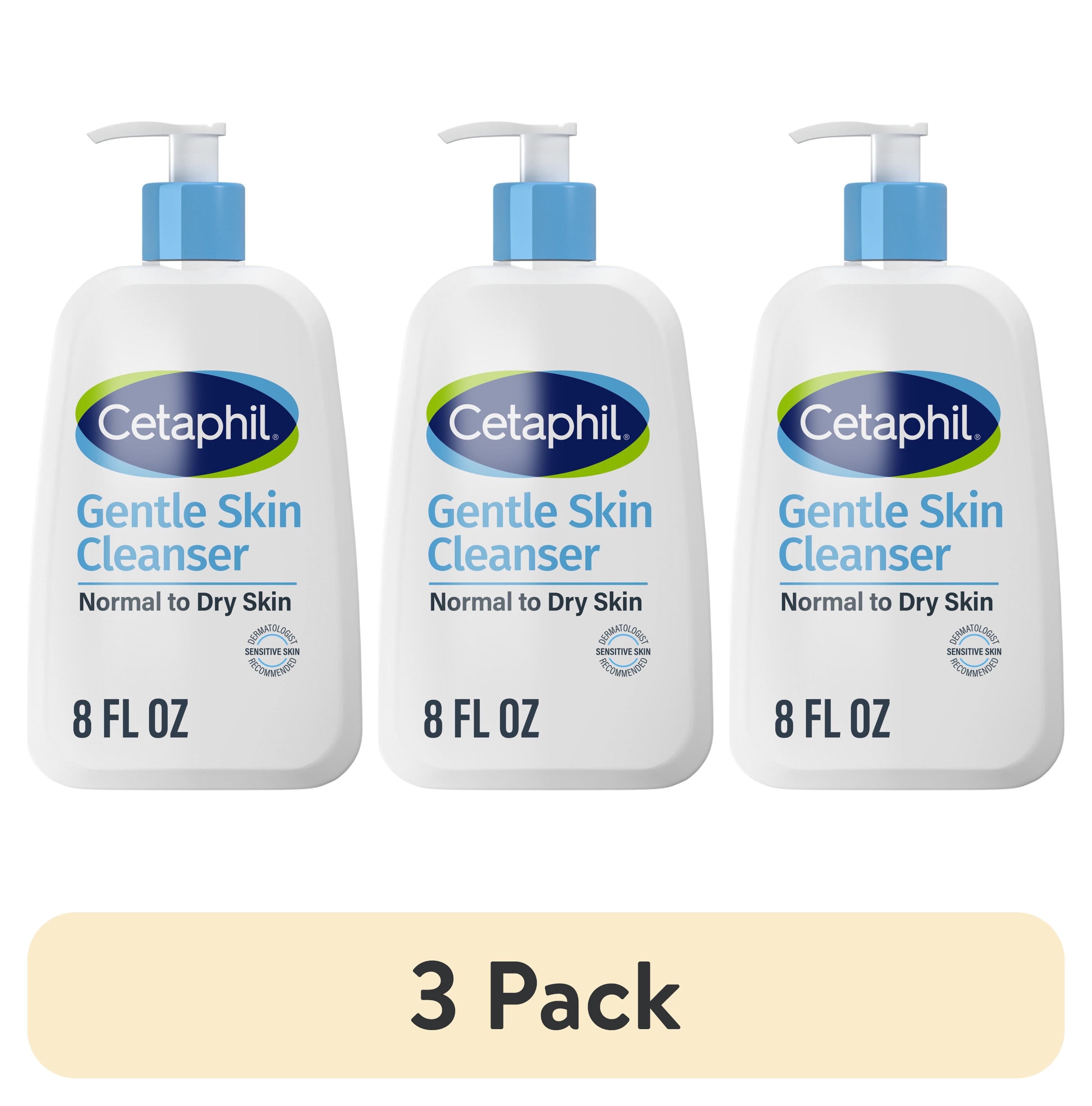(3 pack) Cetaphil Face Wash Hydrating Gentle Skin Cleanser for Dry to Normal Sensitive Skin, 8 fl oz