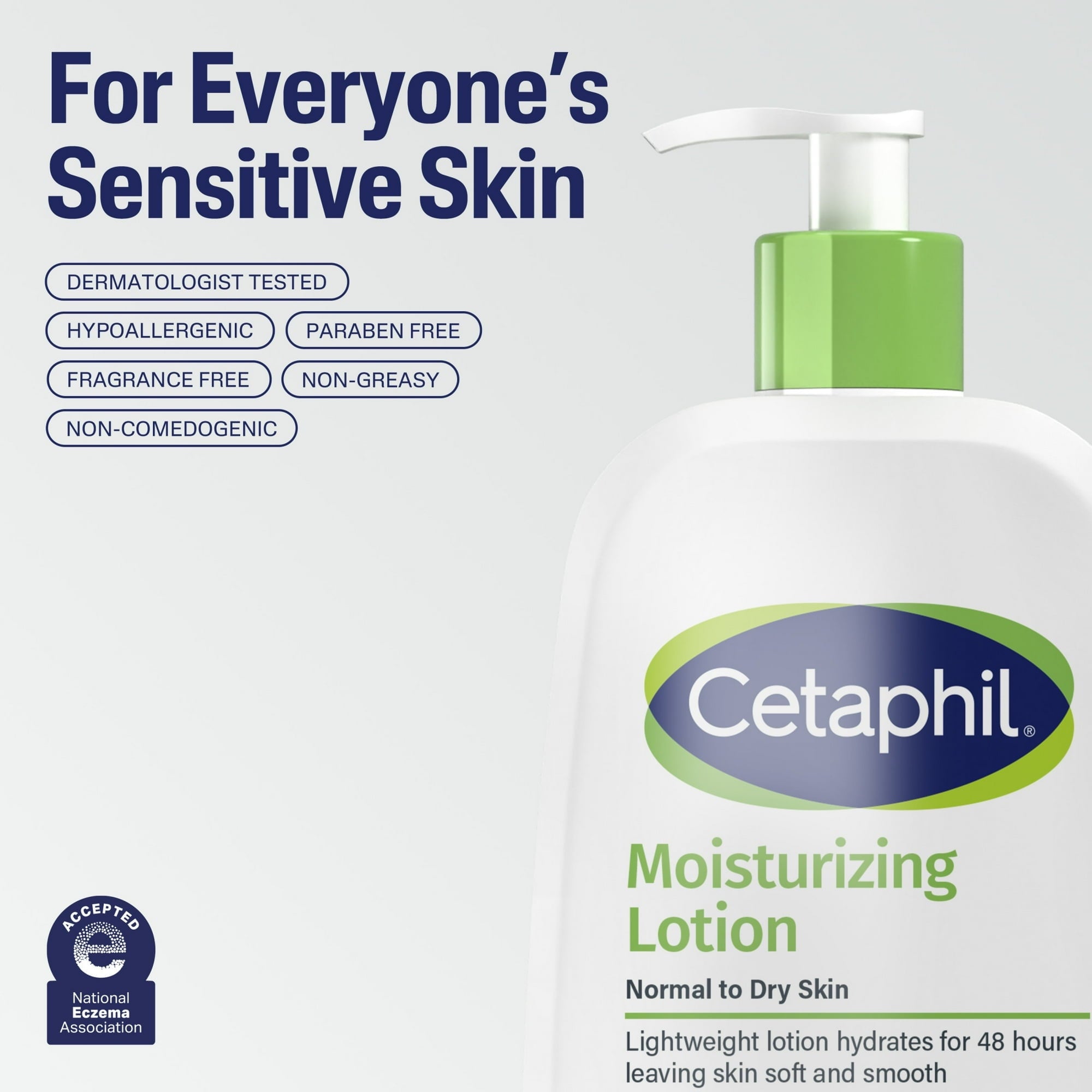 Cetaphil Fragrance-Free Moisturizing Lotion, 16 Ounce