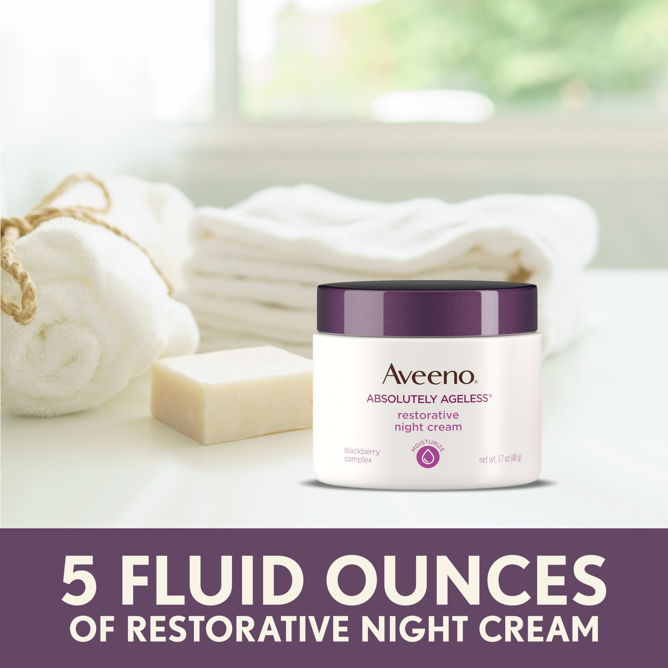 Aveeno Absolutely Ageless Restorative Night Cream for Face, 1.7 oz