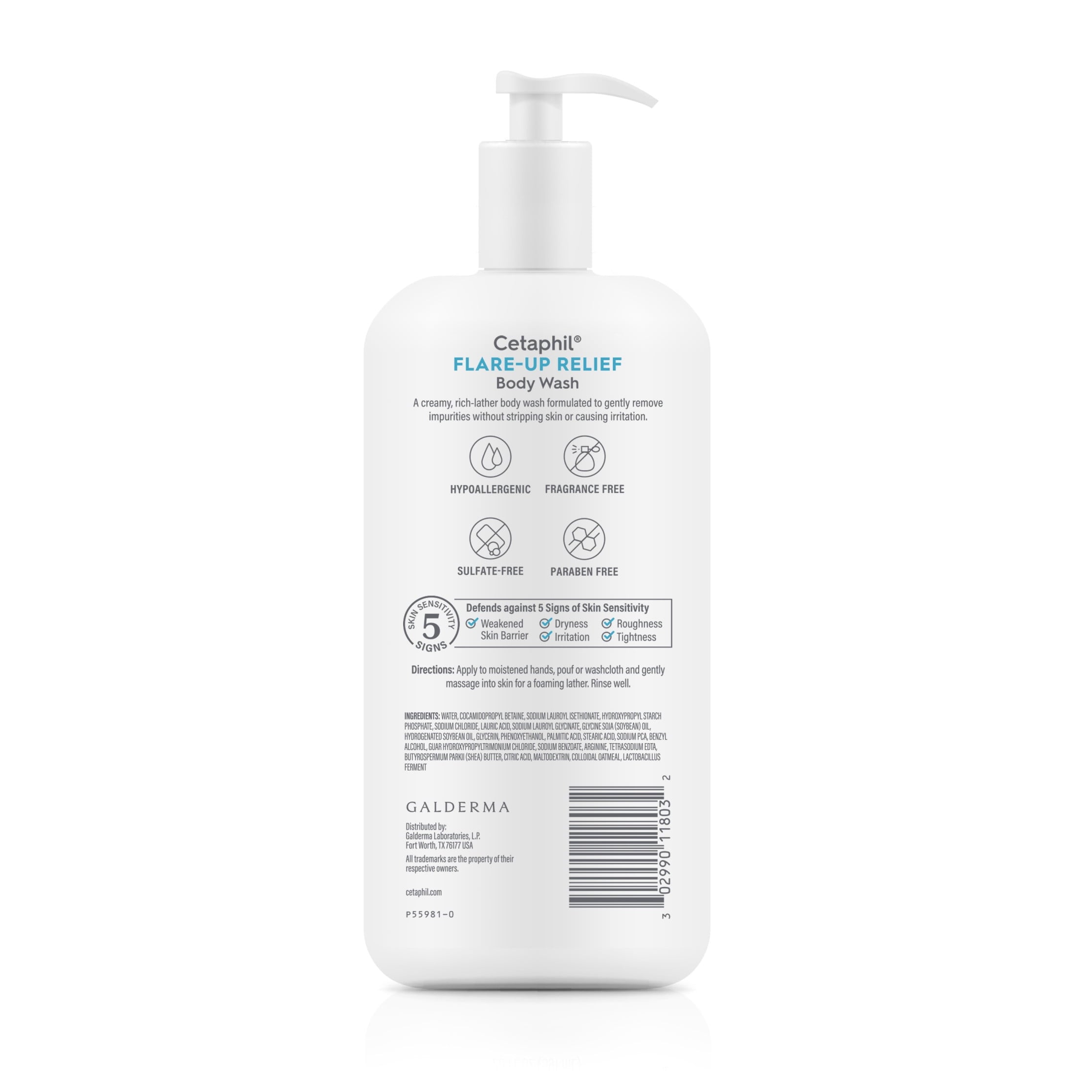 Cetaphil Daily Use Moisturizing Flare Up Relief Body Wash, Otameal, Unscented, 20 fl oz