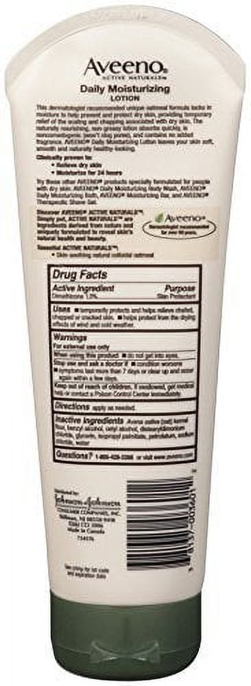 Aveeno Active Naturals Daily Moisturizing Lotion, Fragrance Free, 8 oz (3 Pack) (Bundle)