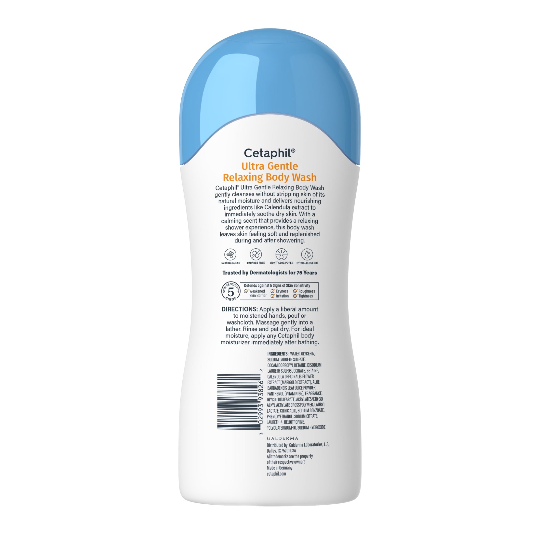 Cetaphil Ultra Gentle Relaxing Body Wash, For All Skin Types, Marigold Extract, 16.9 oz