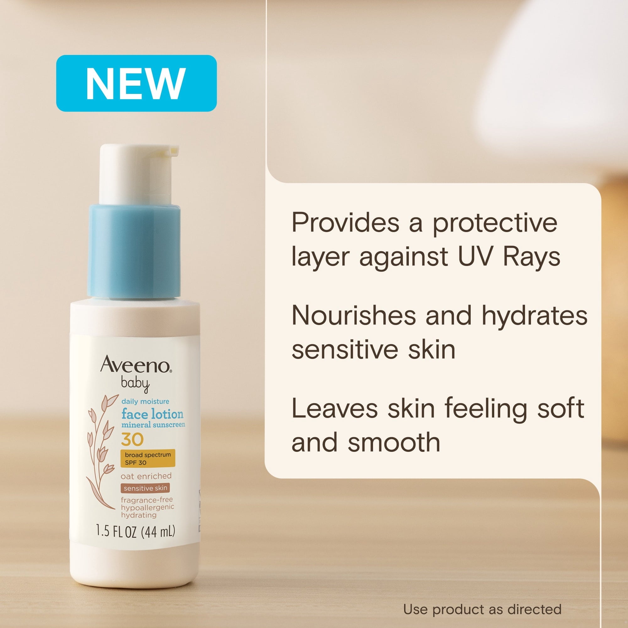 Aveeno Baby Daily Moisture Sunscreen Face Lotion, SPF 30, 1.5 fl. oz