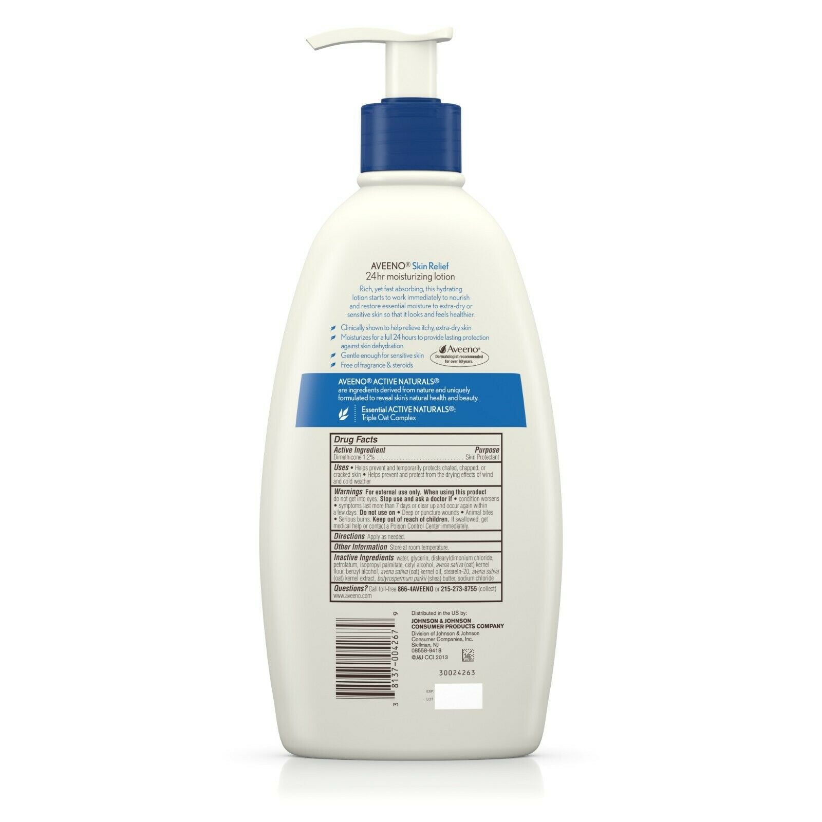 AVEENO Active Naturals Skin Relief 24 Hour Moisturizing Lotion, 18 Oz (Pack of 2)