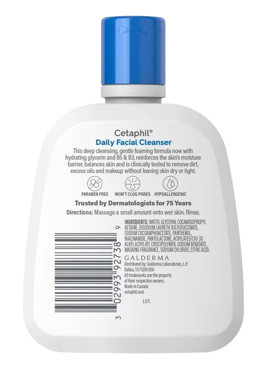 Cetaphil Daily Facial Cleanser 4oz Combination To Oily Skin (Pack of 3)