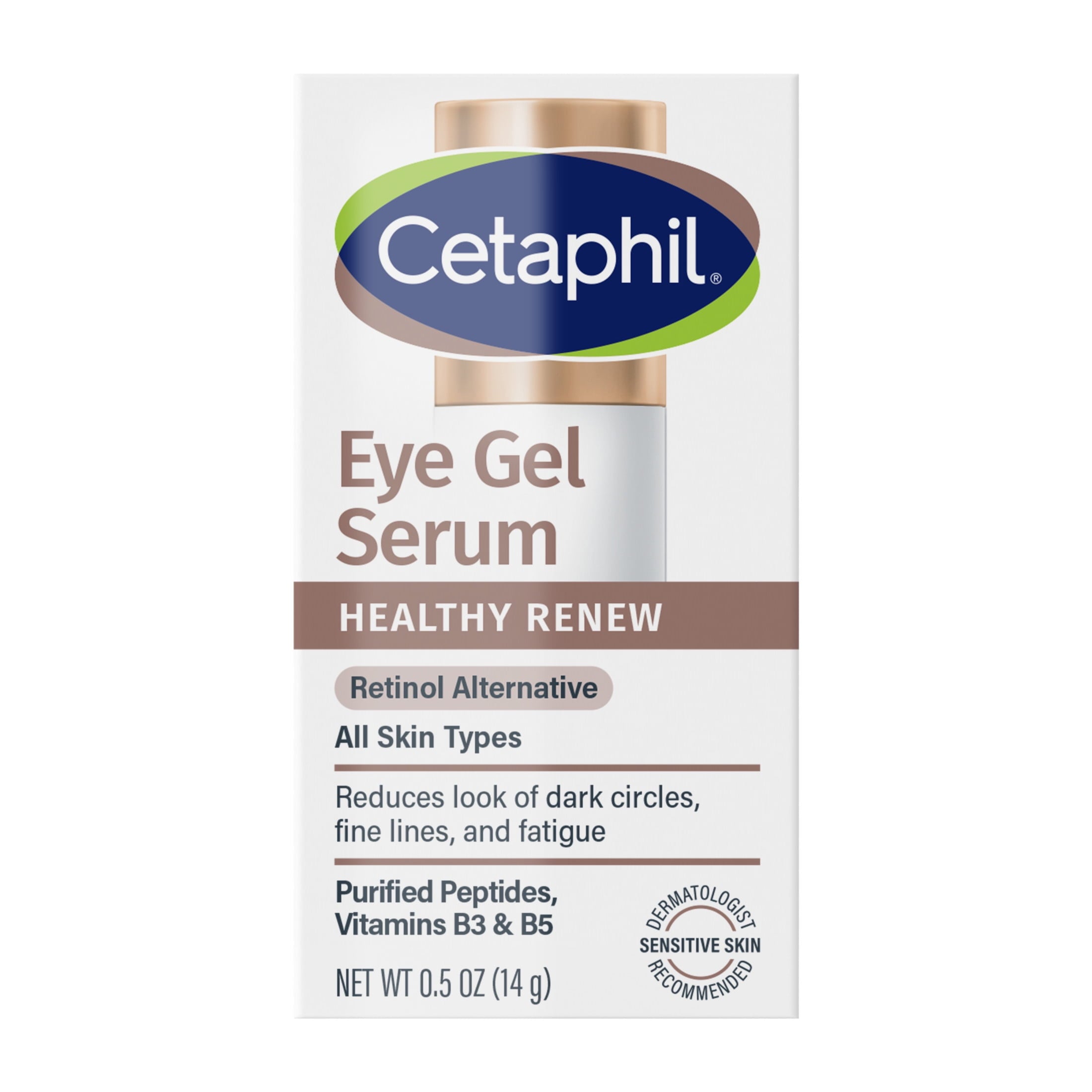 Cetaphil Healthy Renew Eye Gel Serum for Sensitive Skin with Purified Peptides, 0.5 oz