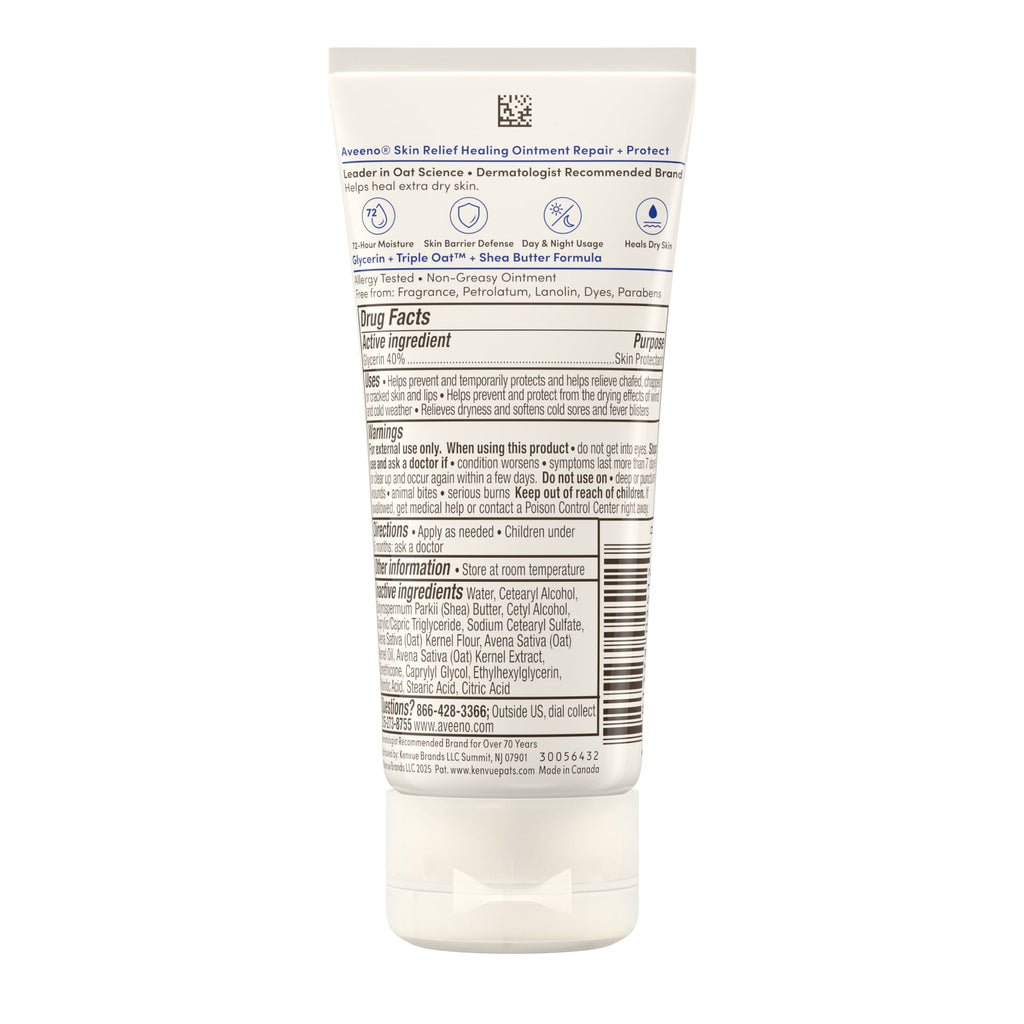 Aveeno Skin Relief Healing Ointment for Dry, Cracked Skin, Glycerin, Non-Greasy, 2 oz