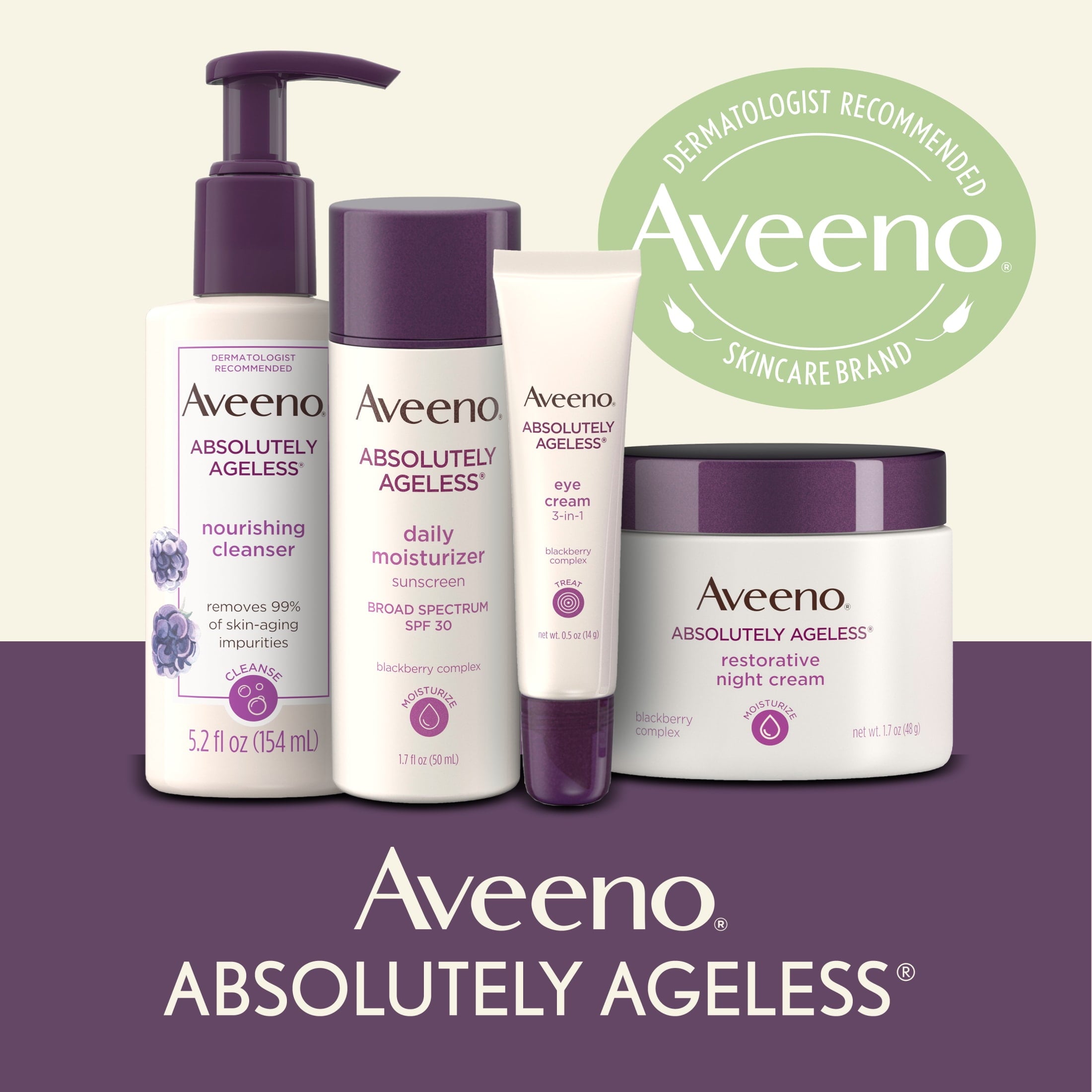 Aveeno Absolutely Ageless Restorative Night Cream for Face, 1.7 oz
