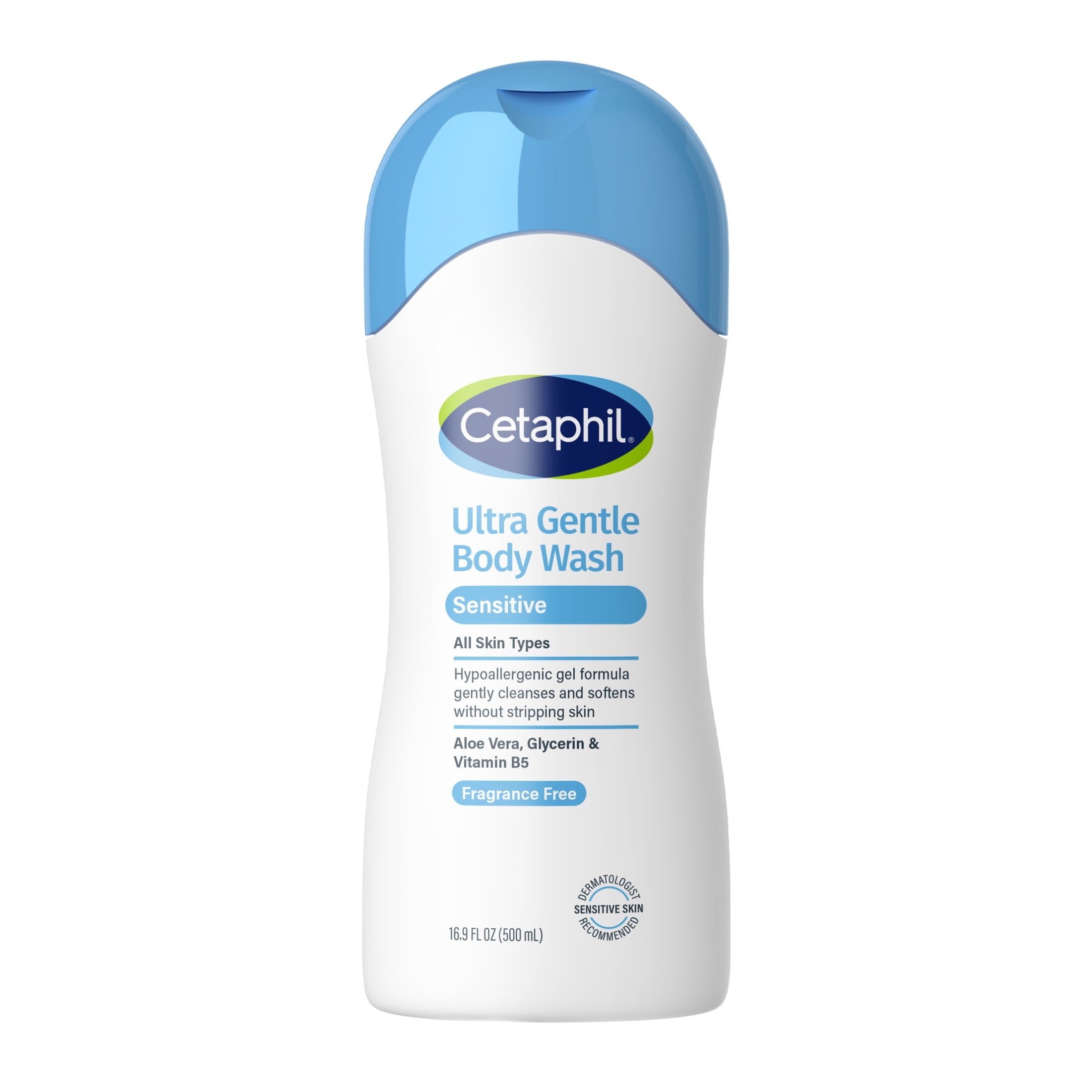 Cetaphil Ultra Gentle Body Wash, For Dry to Normal, Sensitive Skin, Fragrance Free, 16.9 fl oz