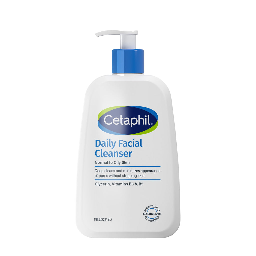 (2 pack) Cetaphil Daily Facial Cleanser Face Wash for Sensitive, Normal to Oily Skin, 8 oz
