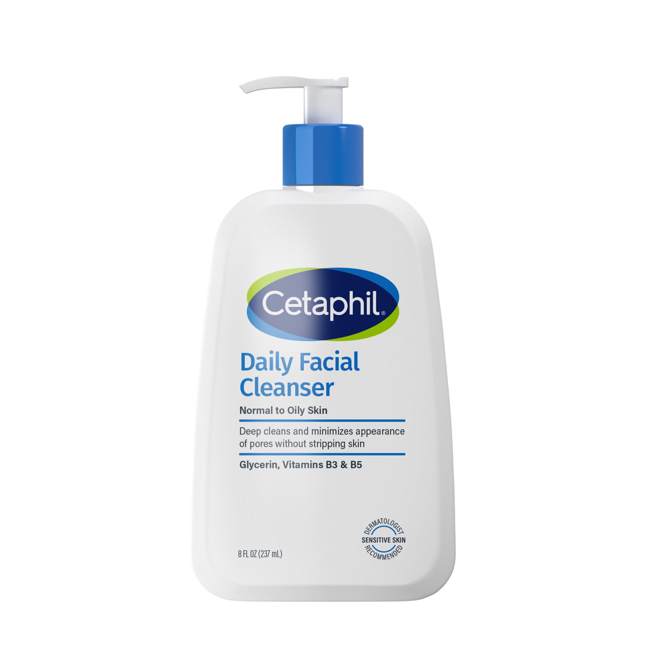 (2 pack) Cetaphil Daily Facial Cleanser Face Wash for Sensitive, Normal to Oily Skin, 8 oz