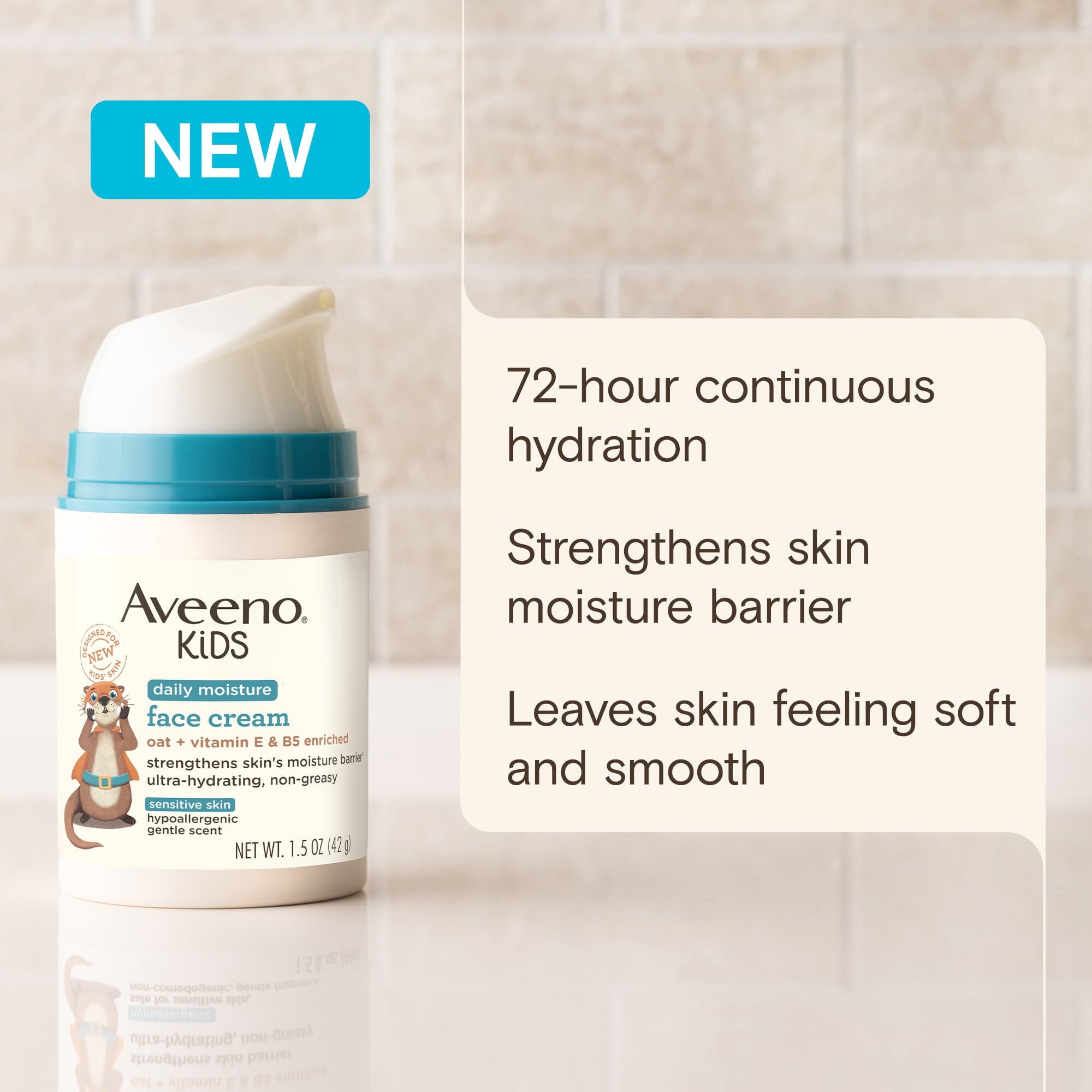 Aveeno Kids Daily Moisture Face Cream for Sensitive Skin, 1.5 oz