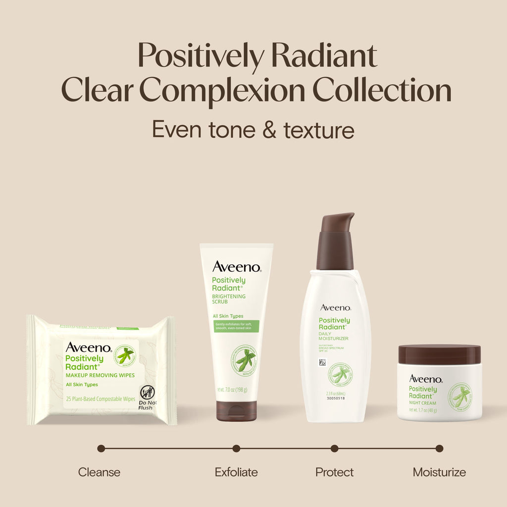 Aveeno Positively Radiant Moisturizing Night Face Cream, 1.7 Fl oz