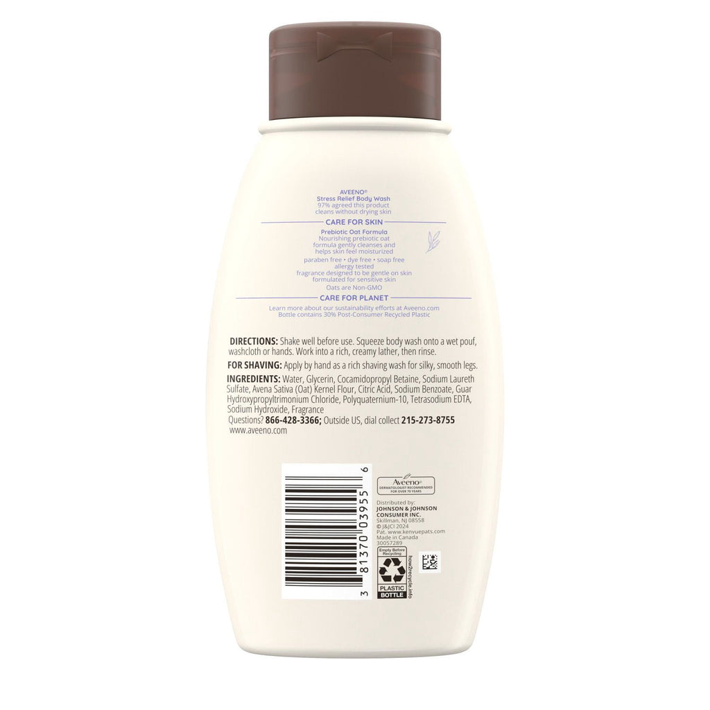 AVEENO Active Naturals Body Wash, Stress Relief 12 oz